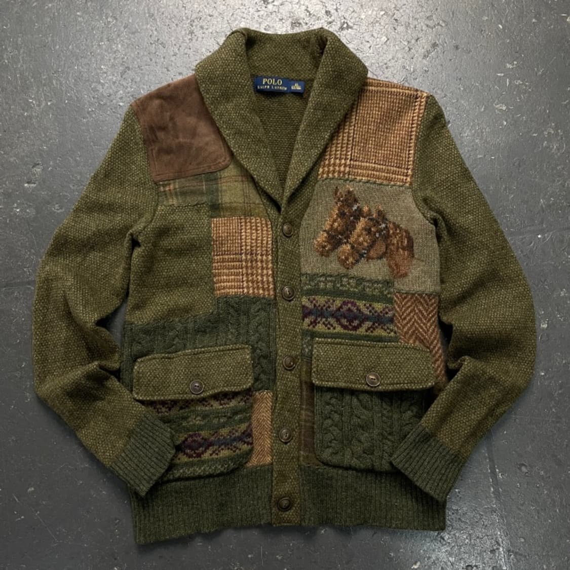 폴로 랄프로렌 신형 패치워크 가디건 상품이미지1
