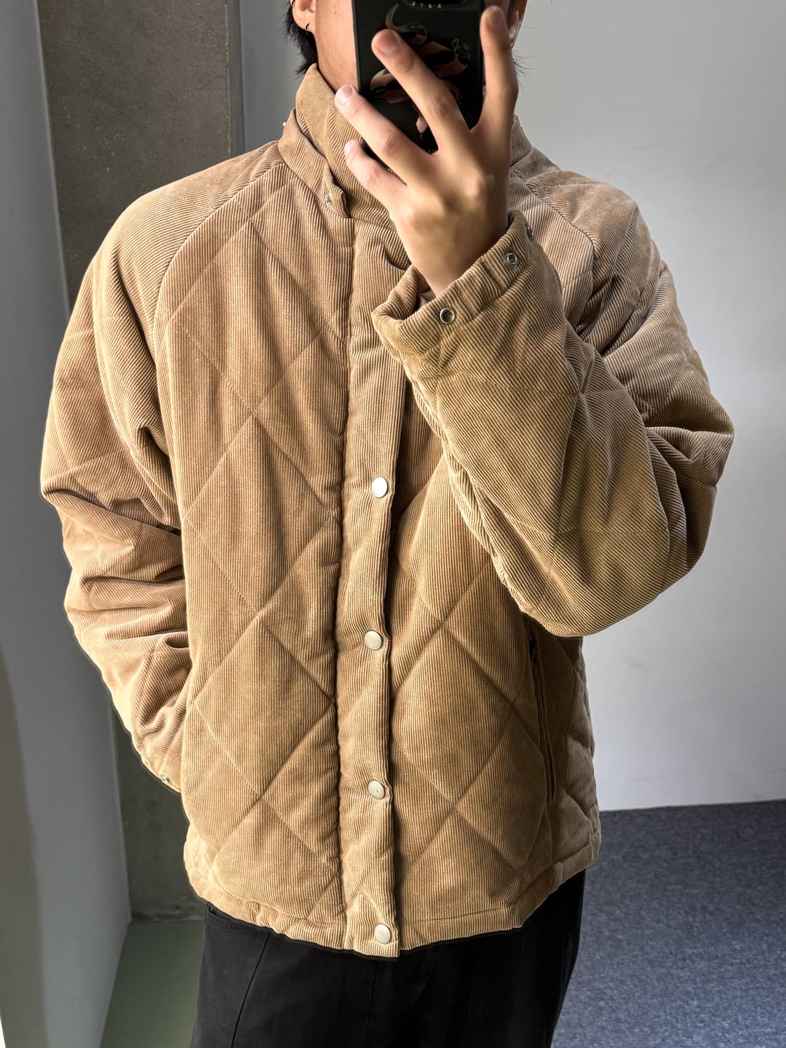 반작 코듀로이 퀼티드 후드 점퍼 상품이미지3