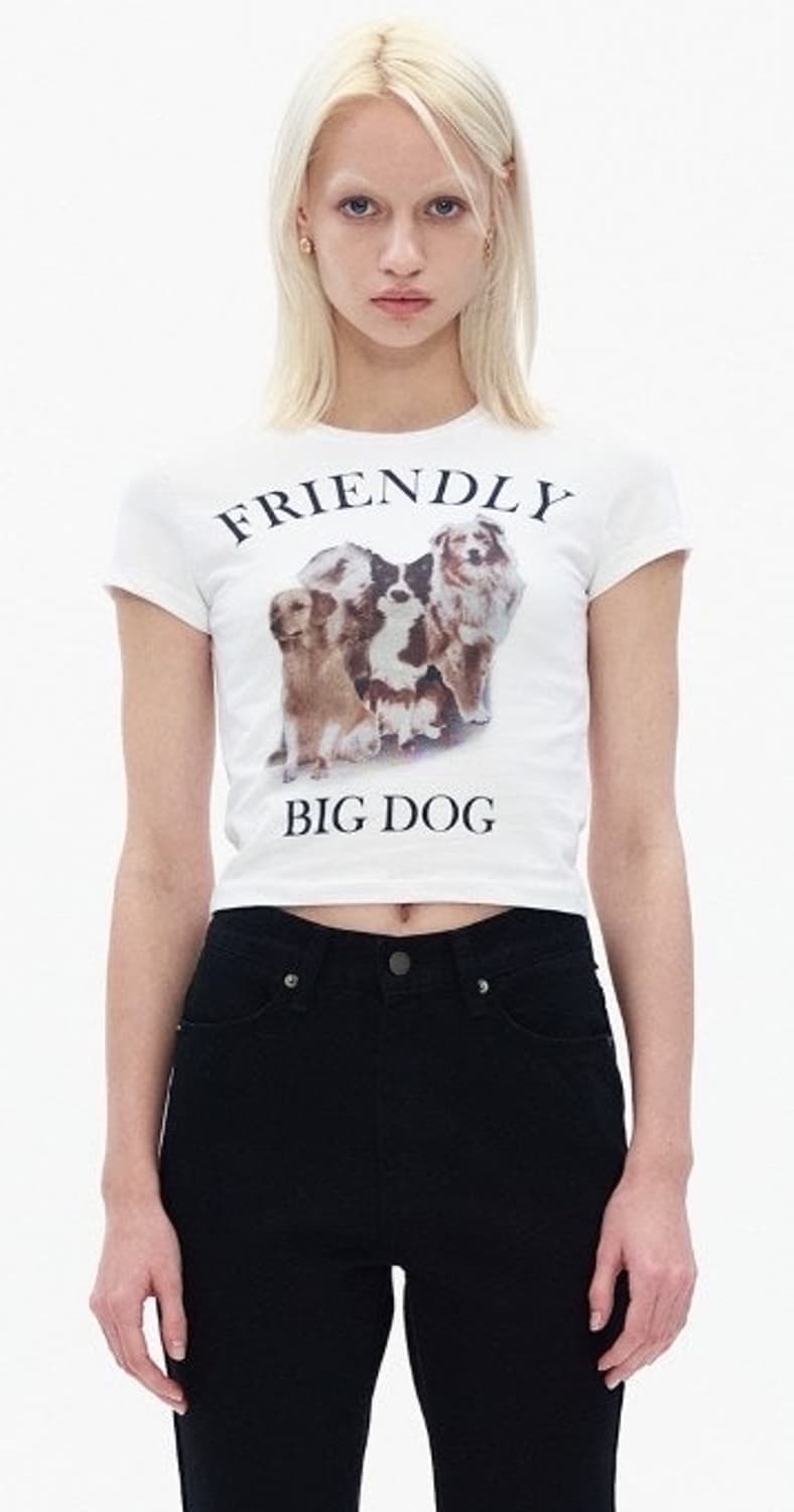오픈와이와이 BIG DOG 크롭티 (White) 상품이미지1