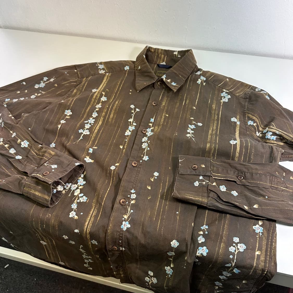 XL 겐조 브라운 플라워패턴 셔츠 상품이미지3
