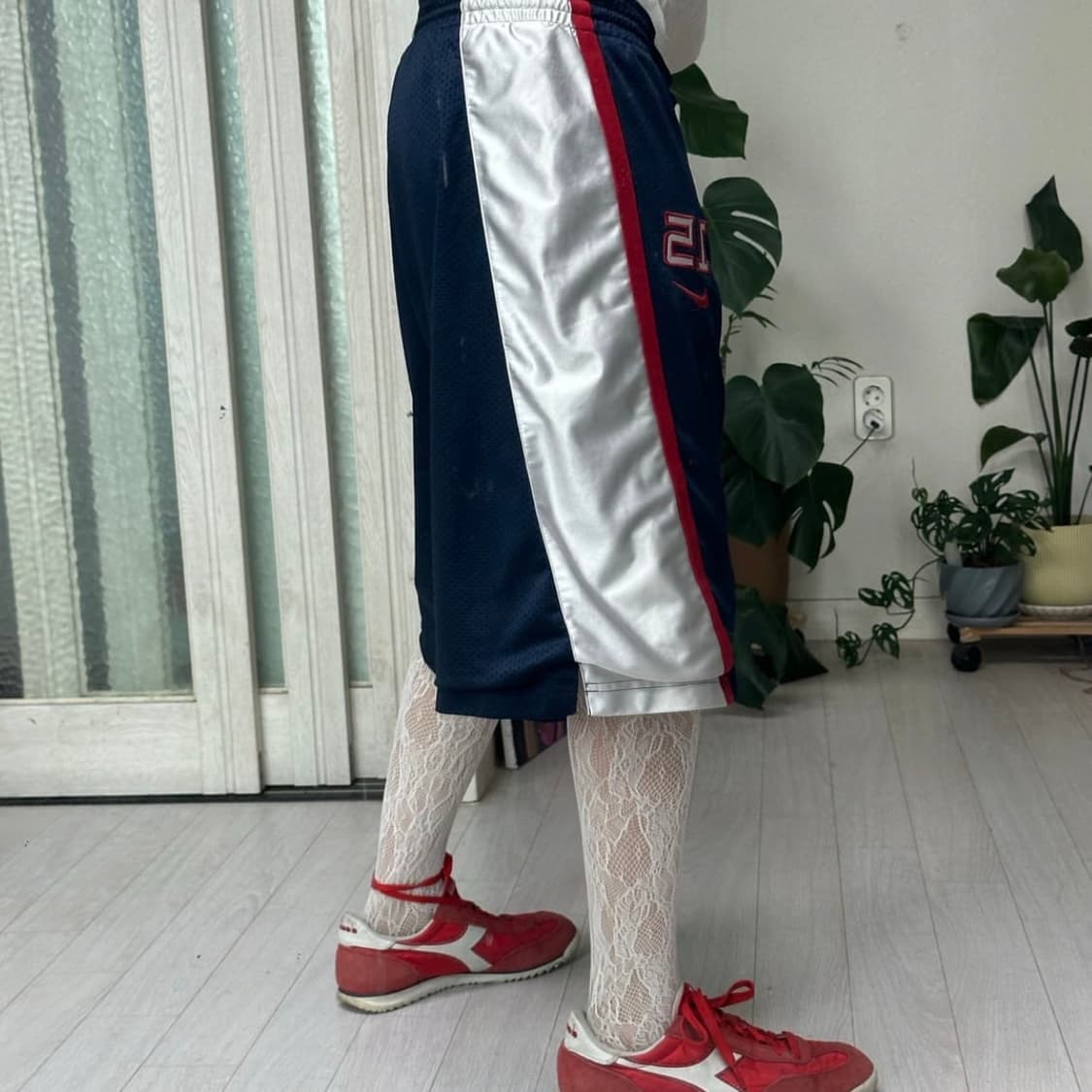 90s 나이키 네이비 화이트 반바지 상품이미지2