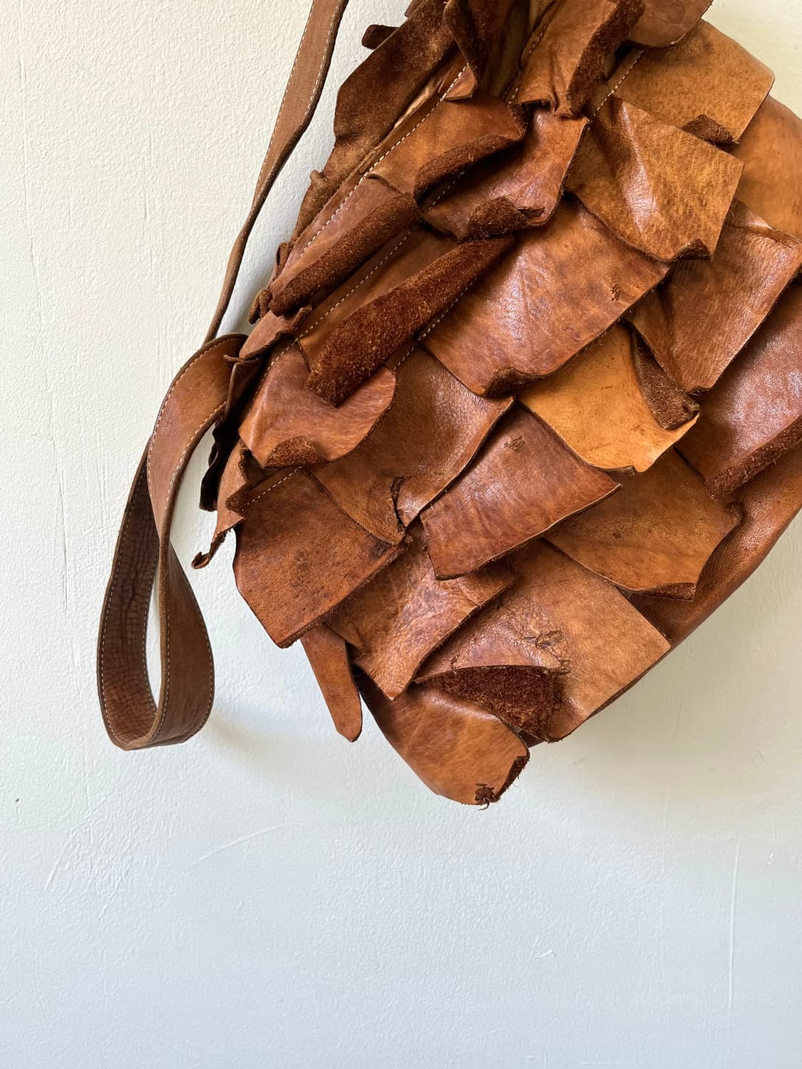 90’s Japan vtg 레이어드 리얼 레더 백 상품이미지2