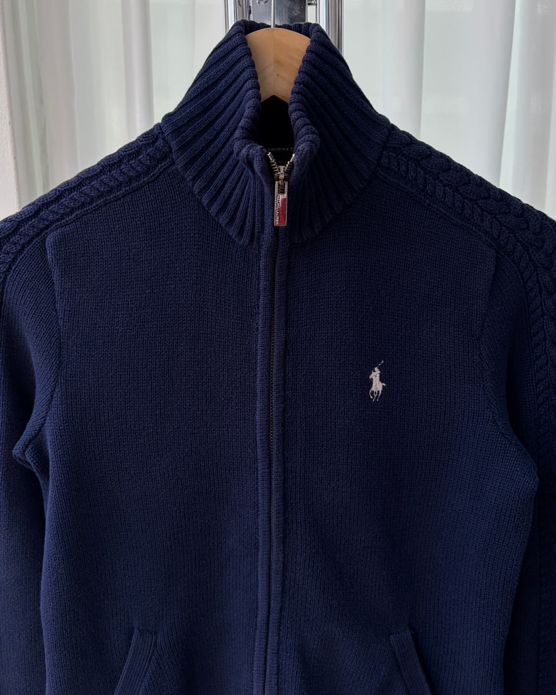 [S]폴로 랄프로렌 여성 케이블 니트 집업 navy 상품이미지4