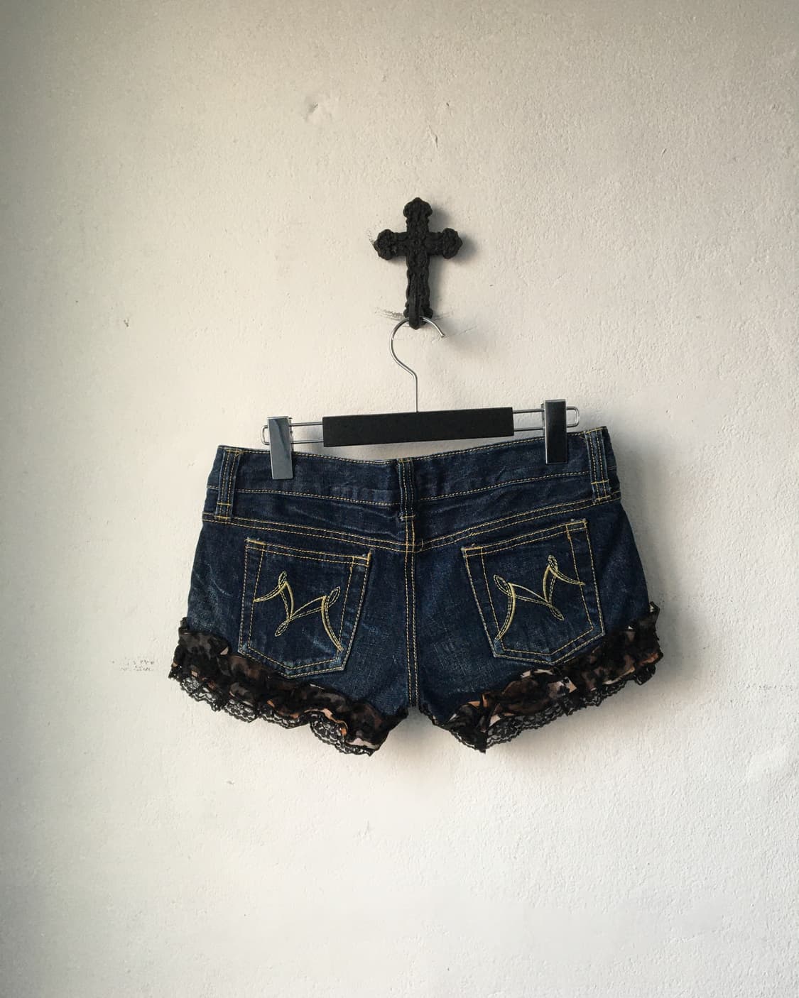 Lace point denim short 상품이미지2
