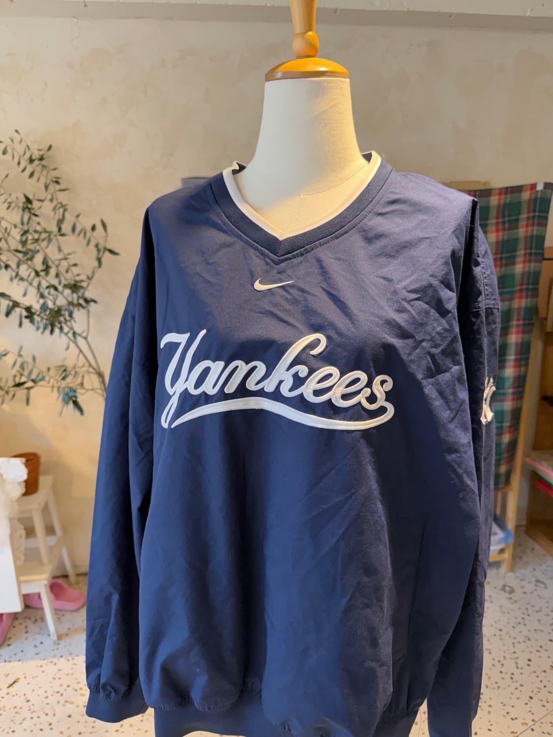 90‘s-00's 나이키 양키스 웜업 바람막이 윈드브레이커 자켓 XL 상품이미지4