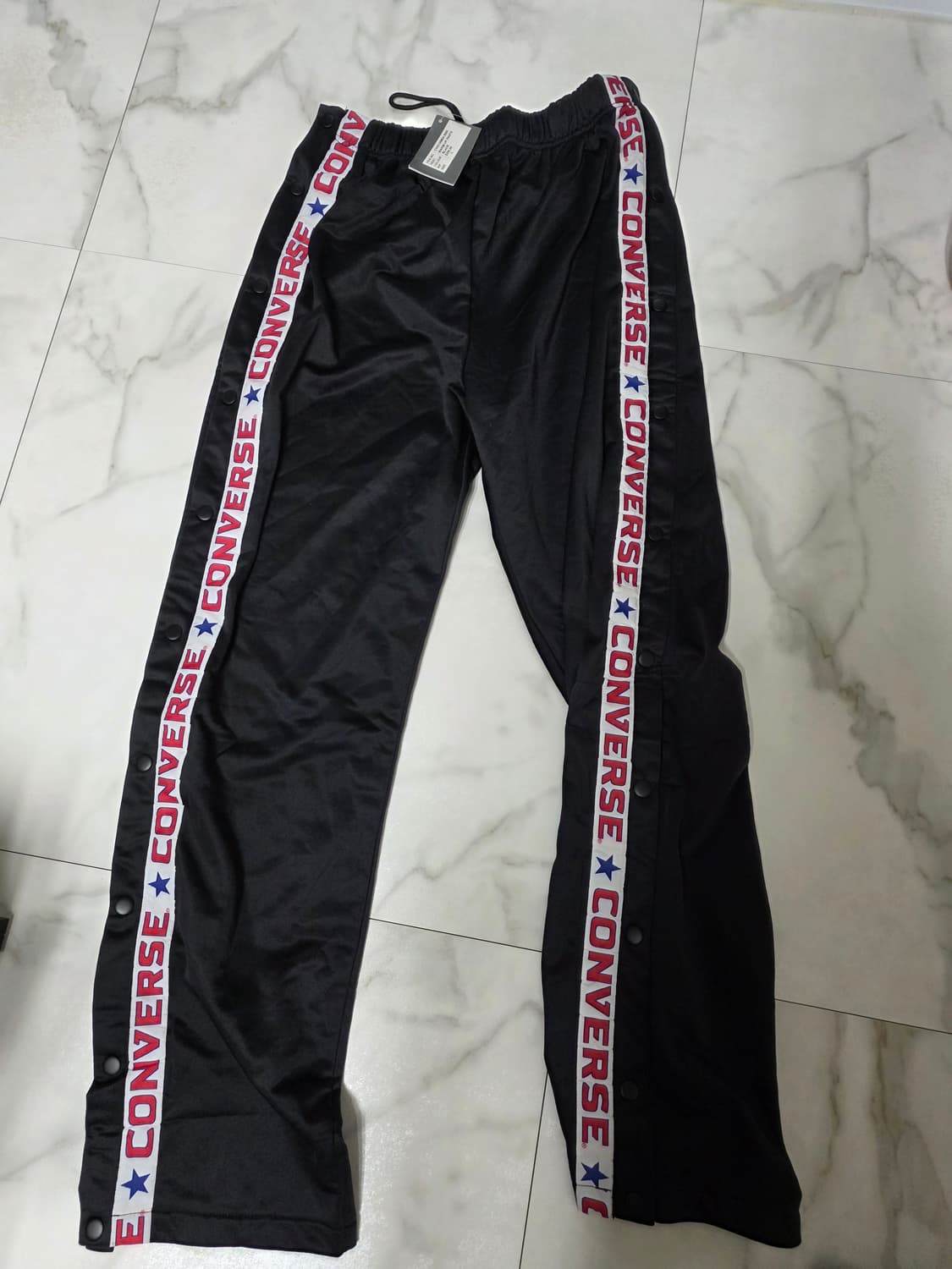컨버스 로고 라인 웜업 팬츠 블랙 L  상품이미지1