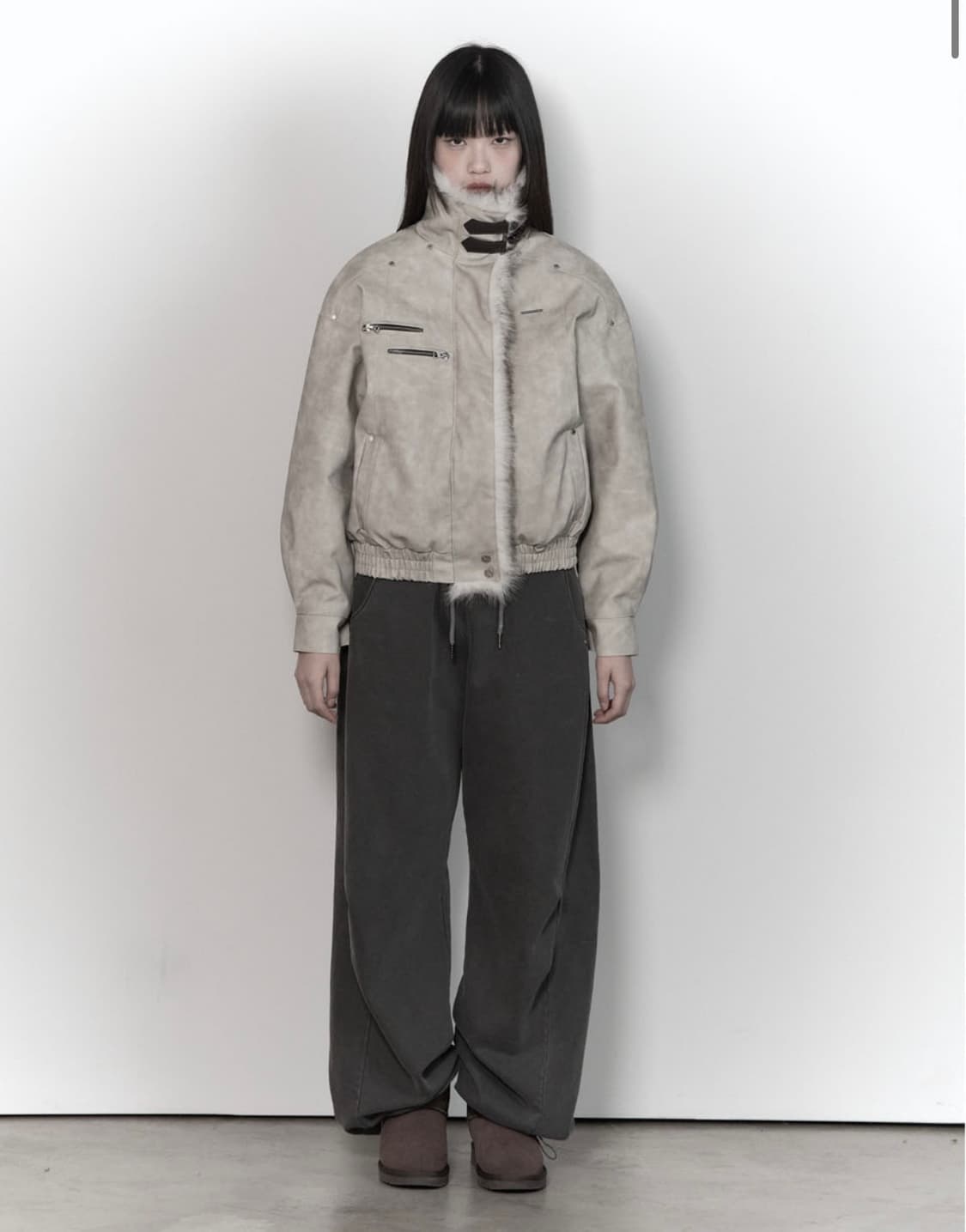 에트오소메 피그먼트 무스탕 퍼 점퍼 상품이미지2