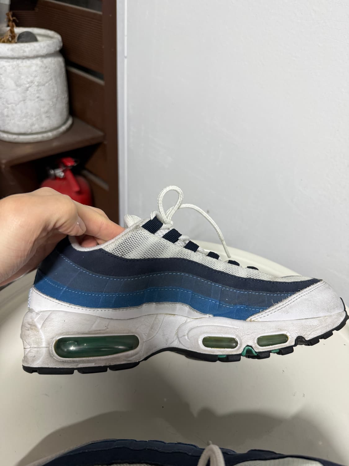 (실밥풀림) 나이키 에어맥스 95 화이트 슬레이트 블루 260 상품이미지6