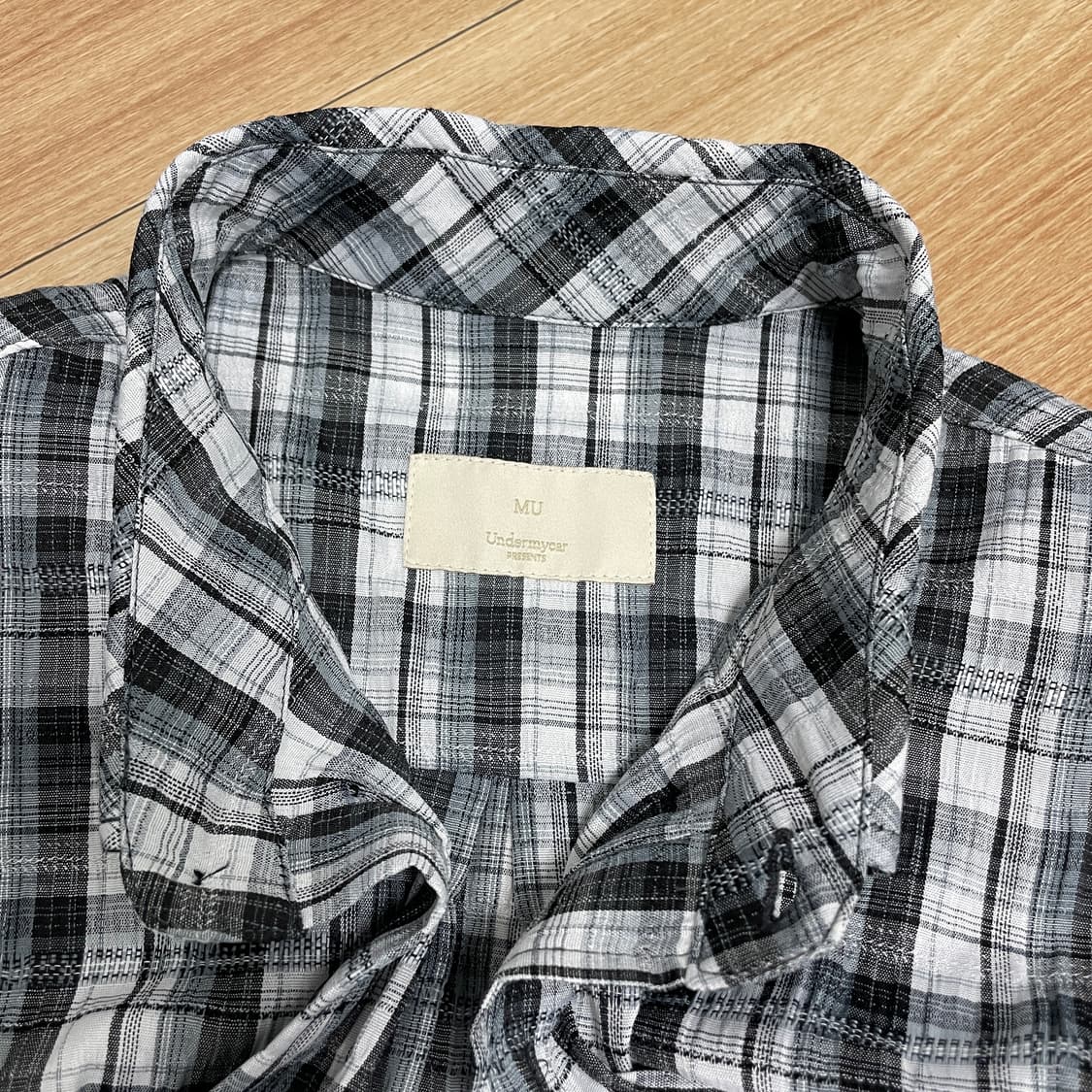 언더마이카 체크 셔츠 블루 블랙(2사이즈) 상품이미지4