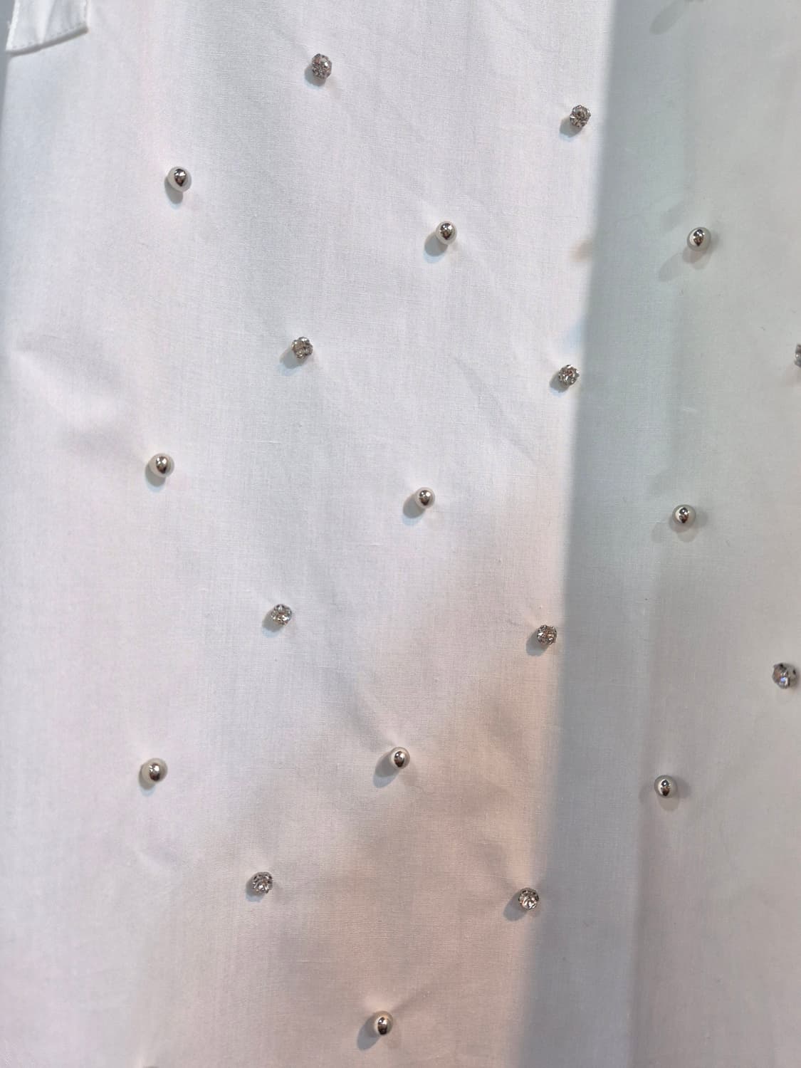 일제 화이트 큐빅 구슬  블라우스 M 상품이미지4