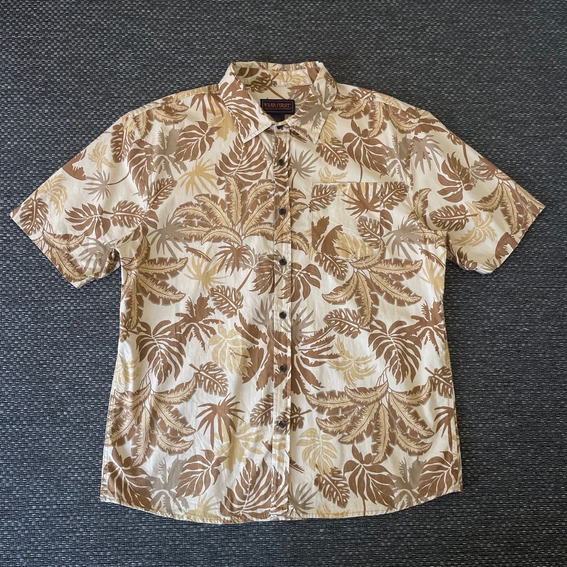 Wear first 베이지 나뭇잎 하와이안 셔츠 L 상품이미지1