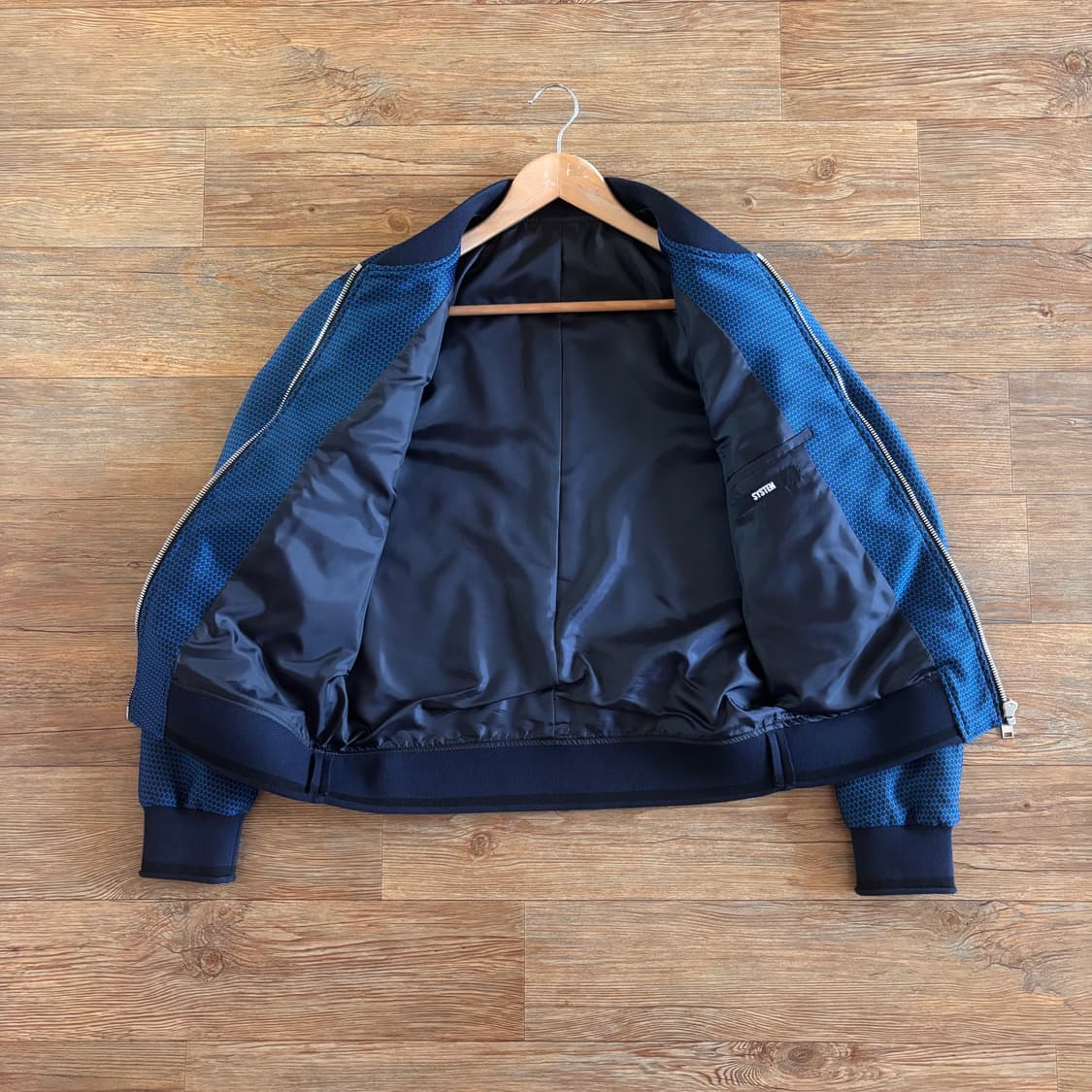 시스템 옴므 XS 슬림핏 95 블루종 집업 점퍼 실크 미니멀 상품이미지4