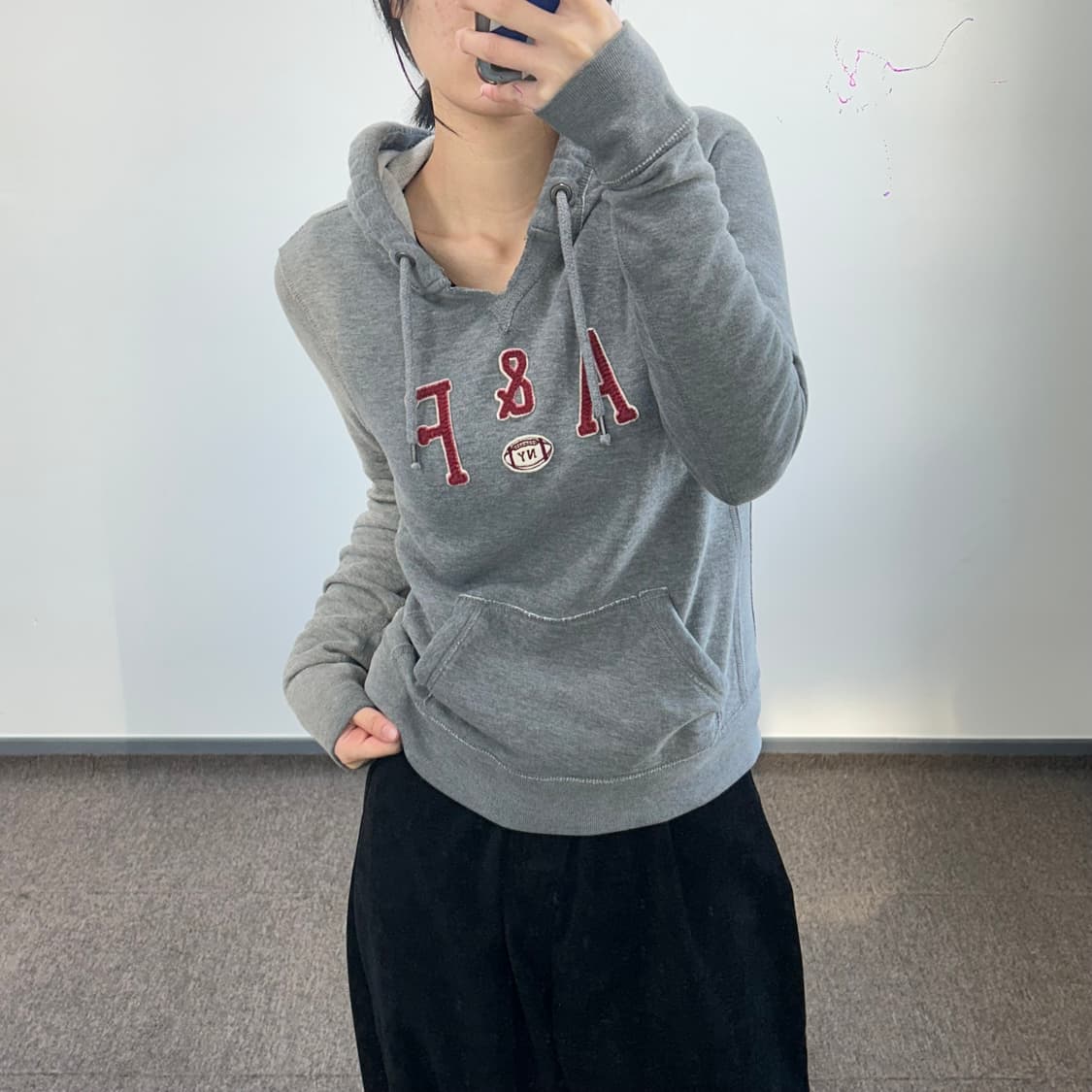 Abercrombie 아베크롬비 A&F 그레이 후드티 상품이미지2