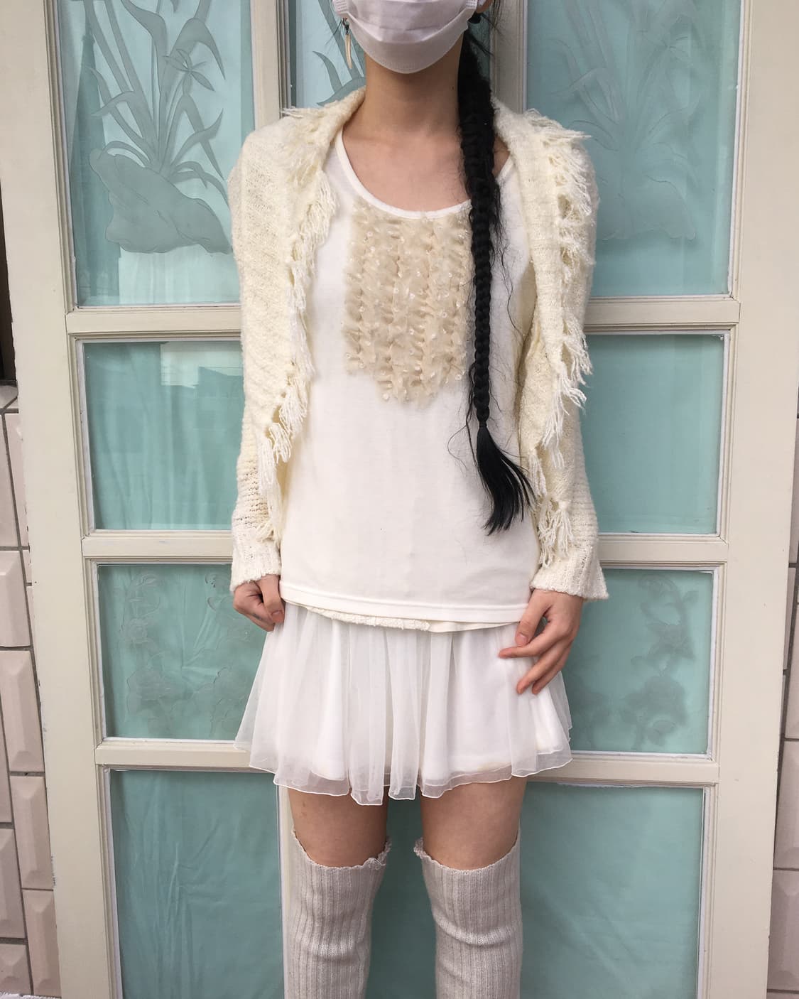 Fringe point knit open cardigan 상품이미지6