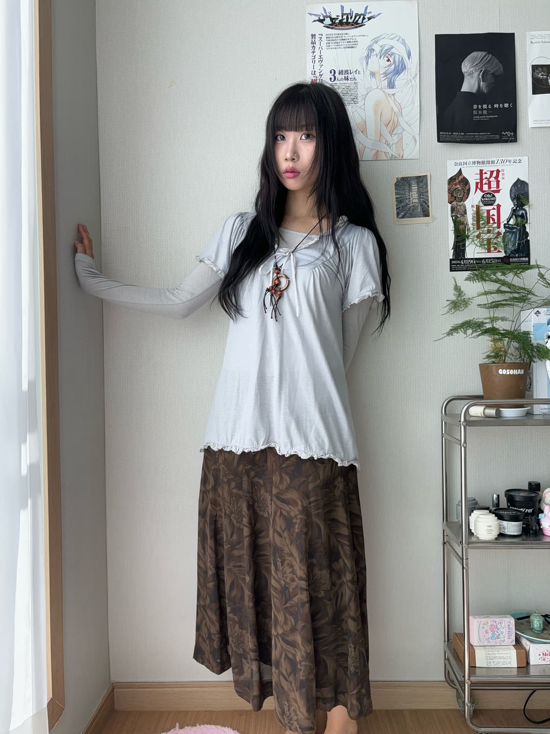 페어리 소라 리본 프릴 블라우스 상품이미지1