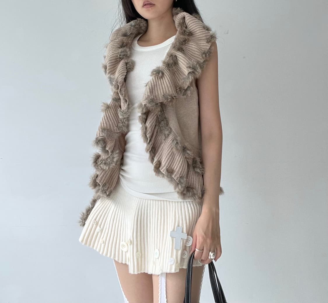 Fairy fur knit vest 상품이미지7