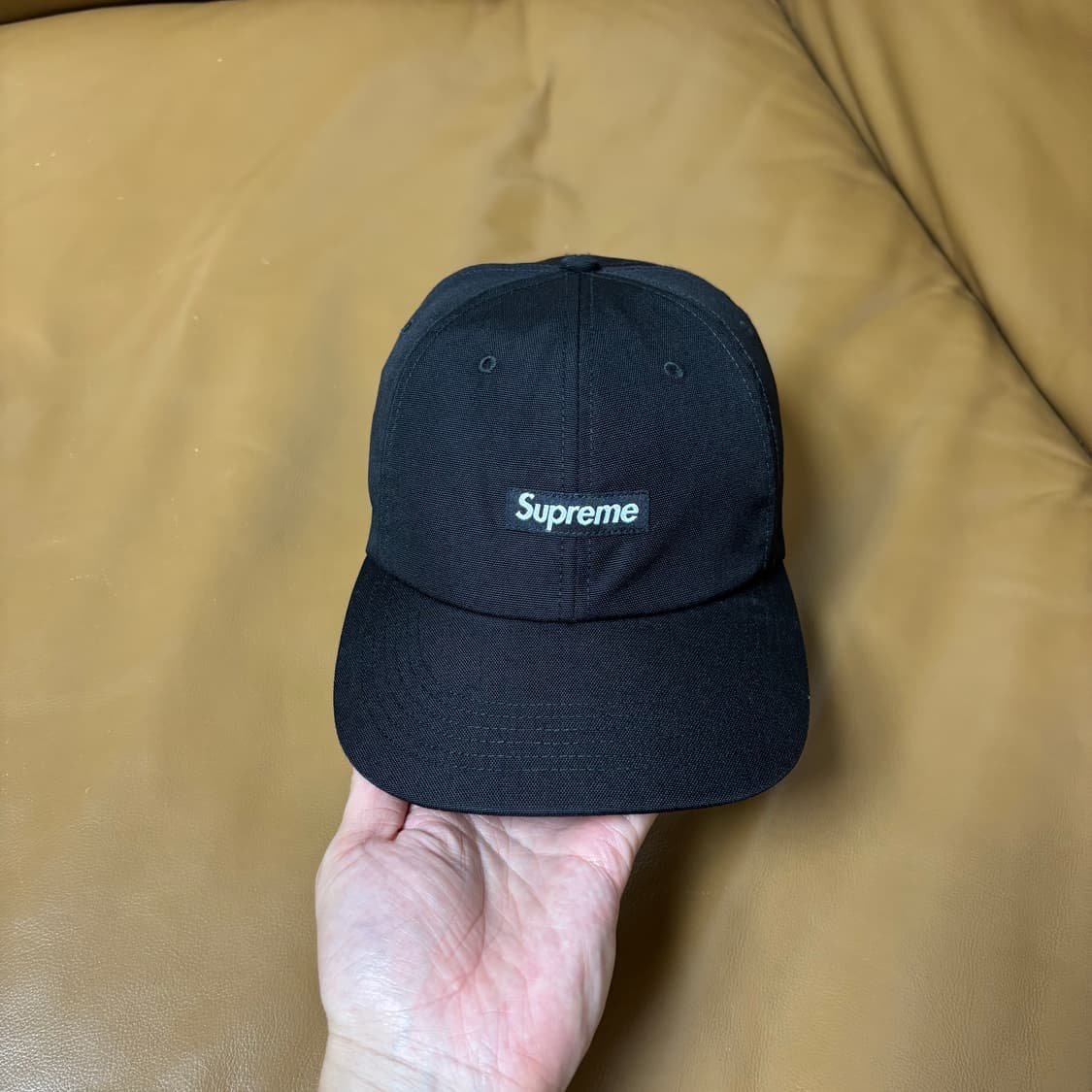 Supreme 슈프림 코듀라 블랙 스몰로고 6패널 볼캡 모자 Black 상품이미지3