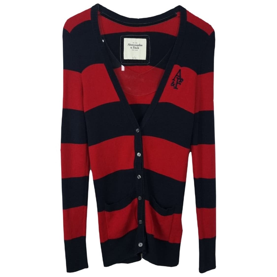 [아베크롬비] 로고 자수 볼드 스트라이프 브이넥 니트 가디건 M19085 상품이미지2