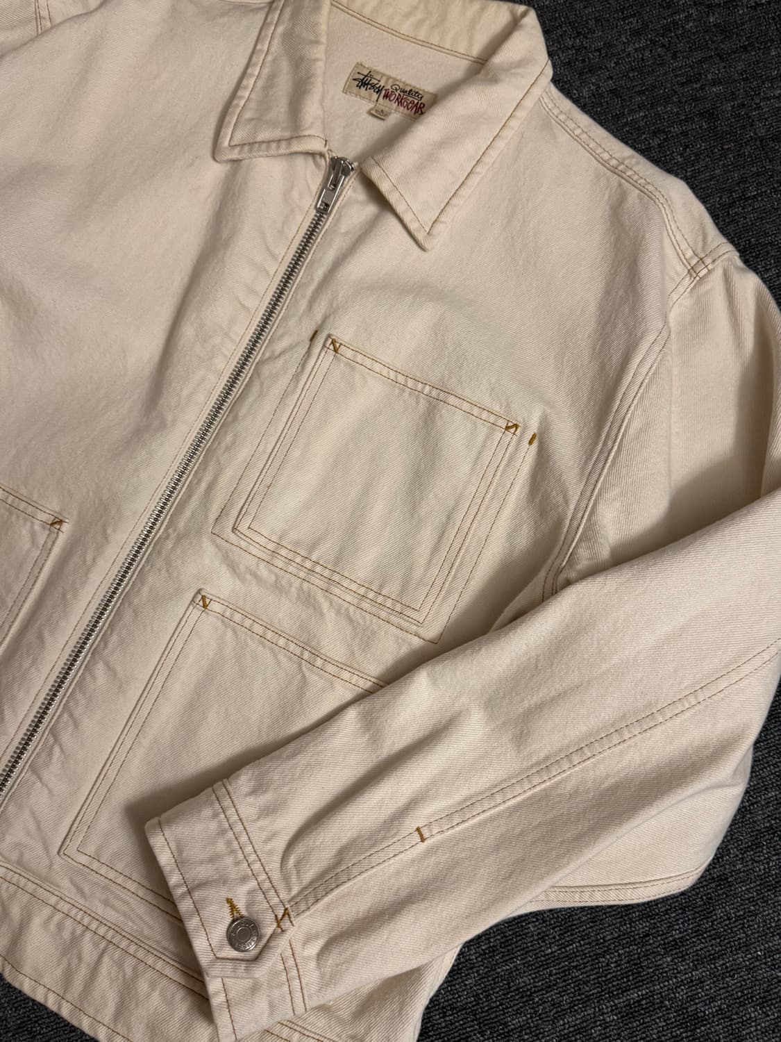 스투시 데님 집 워크 자켓 내추럴 L 상품이미지3