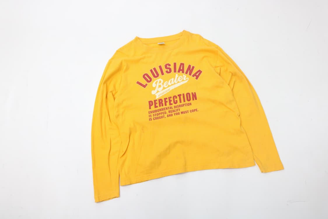 빈티지 루이지애나 비터 레트로 옐로우 롱슬리브 티셔츠 (M) 상품이미지2