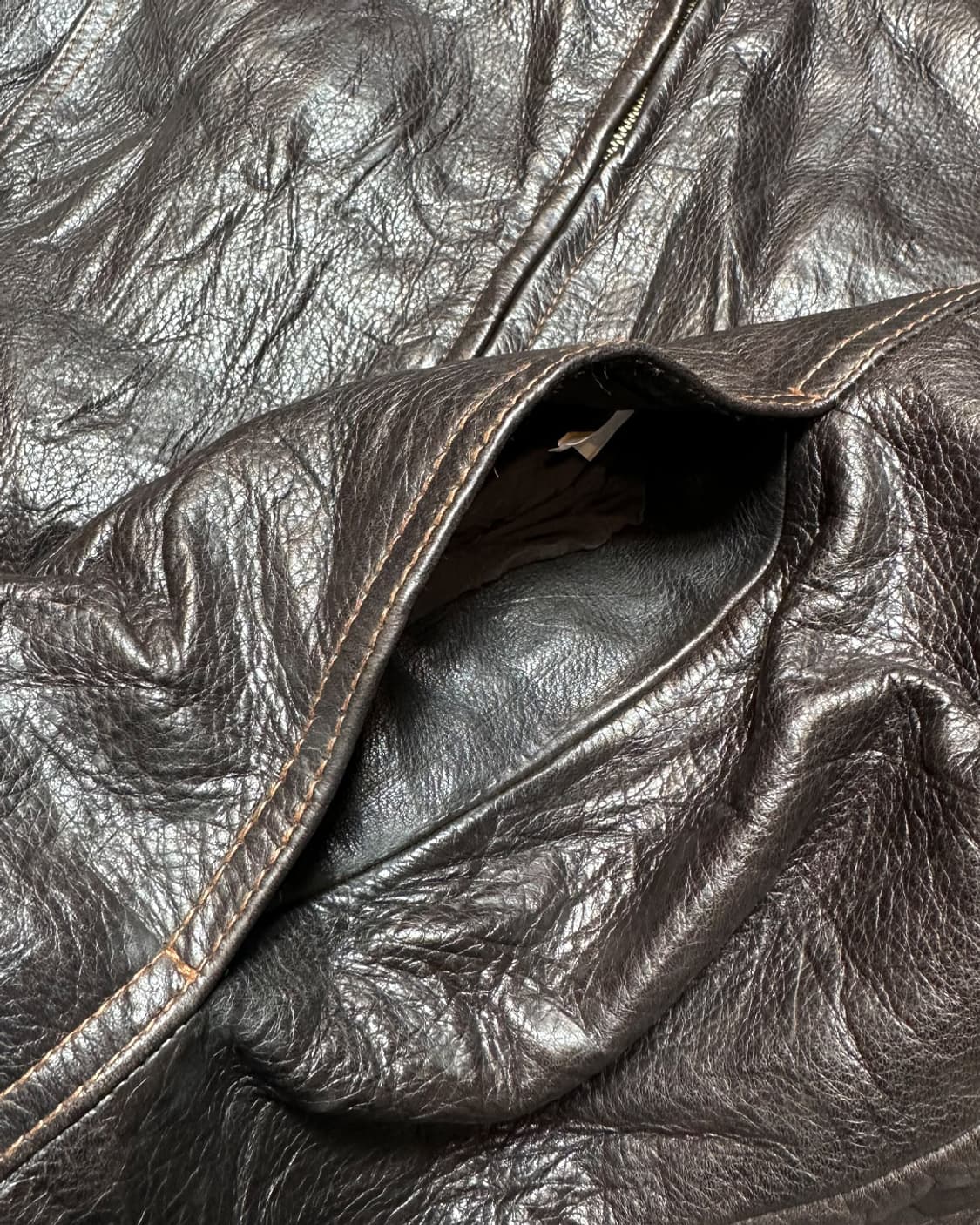 웰슨 레더 헤비 리얼 레더 바이크 자켓 상품이미지5