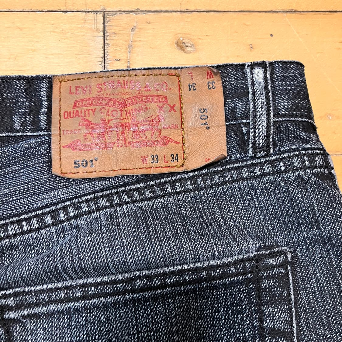 Levis 리바이스 90s 미국판 501 빈티지 그레이흑청 팬츠 33-4 상품이미지7