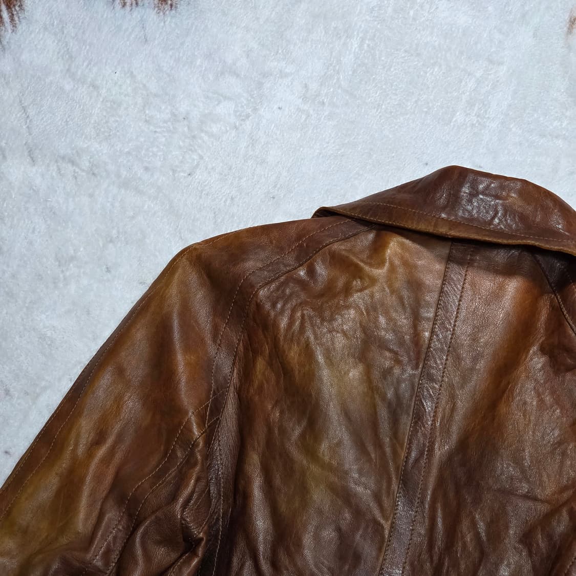 이태리산 리얼레더 브라운 가죽 코트 상품이미지5