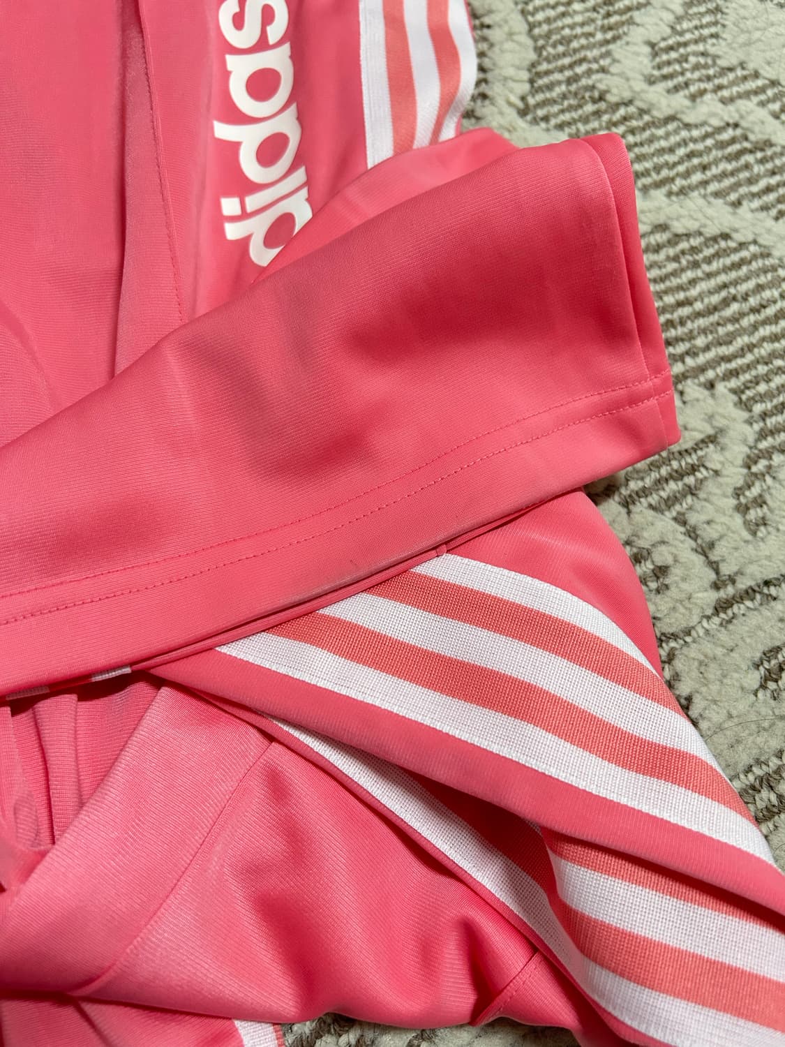 초희귀 아디다스 스펠아웃 핑크 져지 셋업 딱붙핏 세미부츠컷 상품이미지2