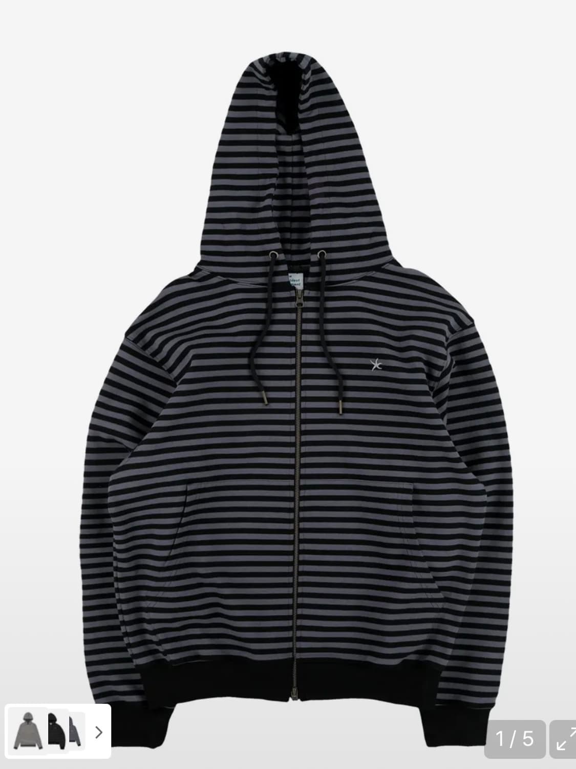 더콜디스트모먼트 스트라이프 후드집업 L 상품이미지2