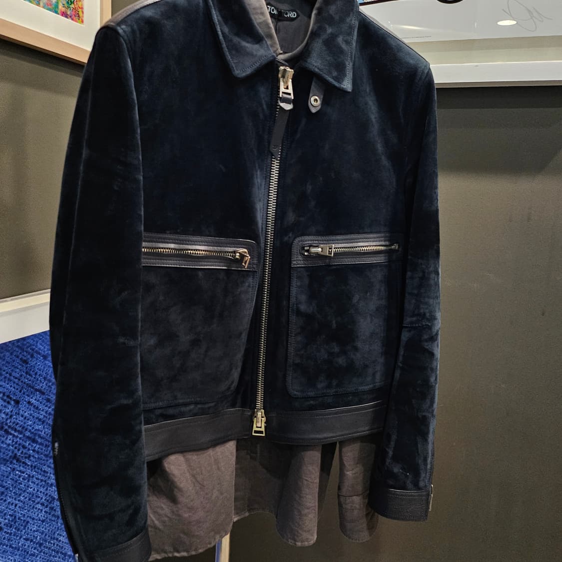 톰포드 풀 그레인 레더트림 스웨이드 신상 트러커자켓 상품이미지6