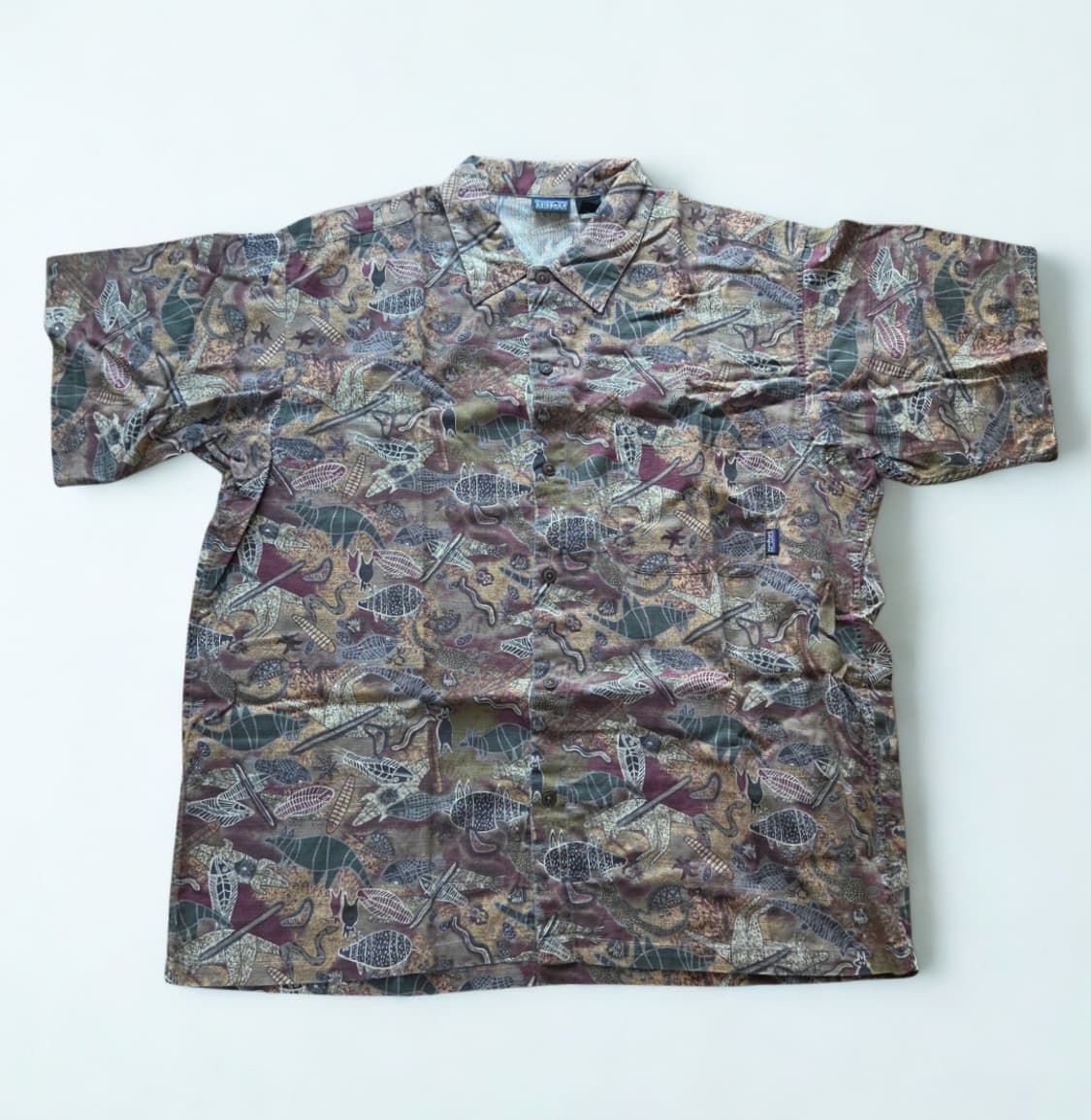 (L)파타고니아 심해어 악어 물고기 하프 셔츠 반팔 하와이안 상품이미지1