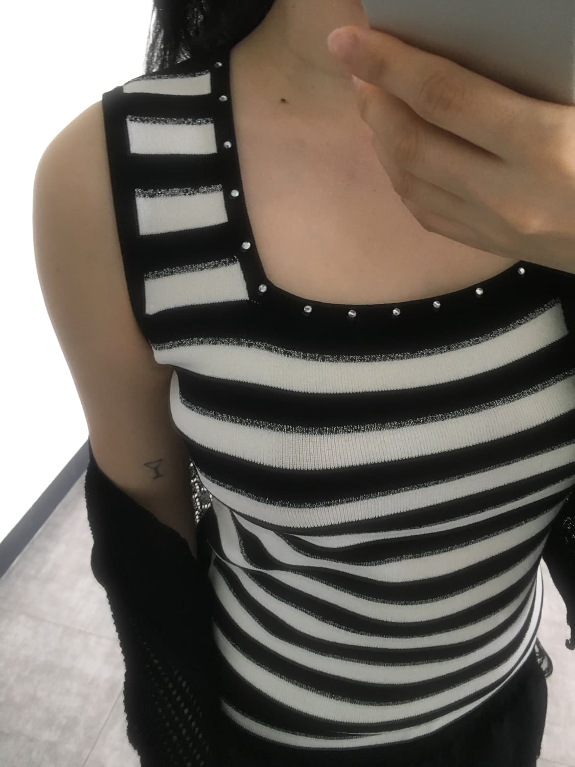 striped knit sleeveless top 상품이미지3