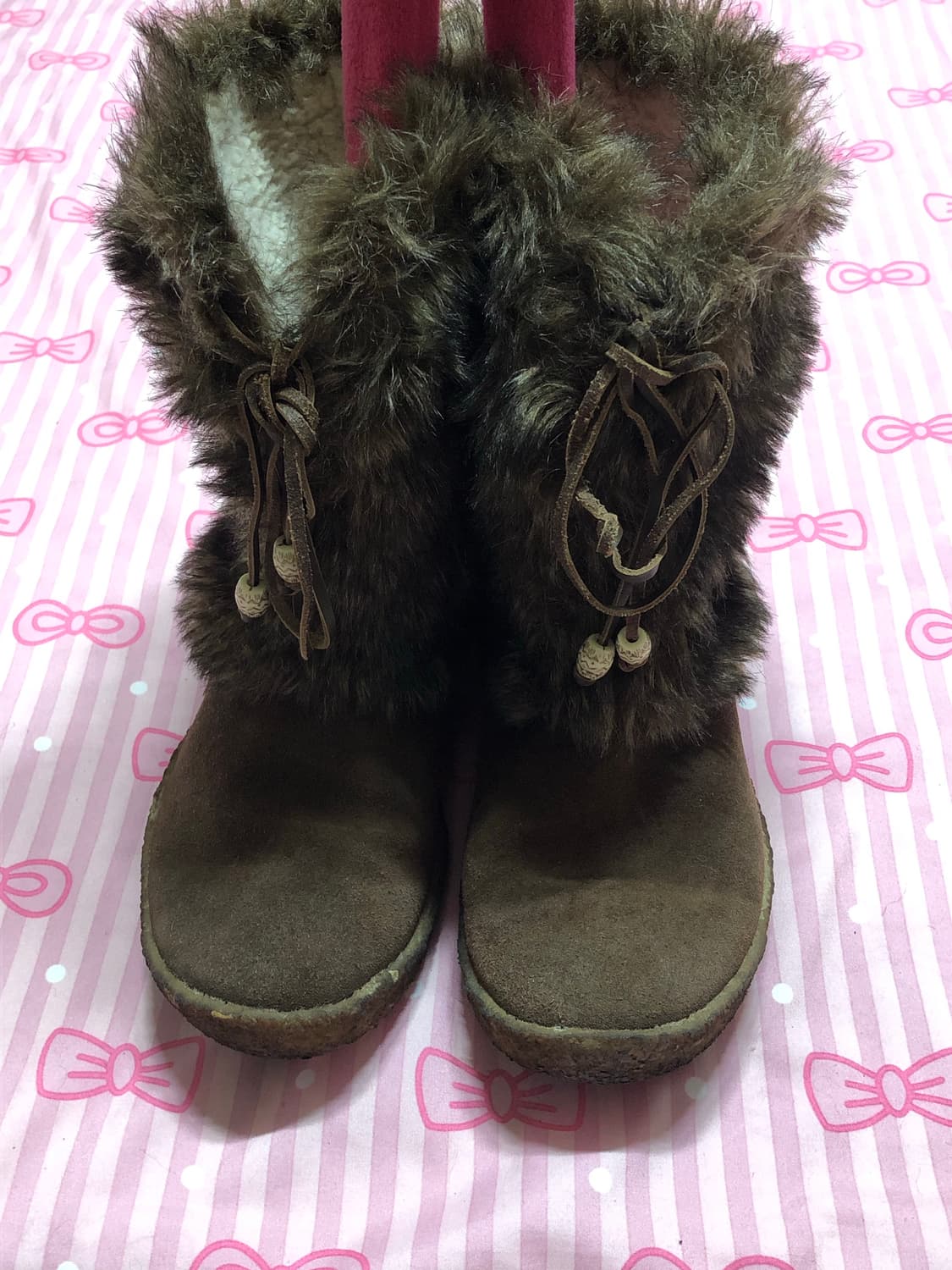 콜롬비아 브라운 갸루신발 부츠 히피 오네갸루 상품이미지2