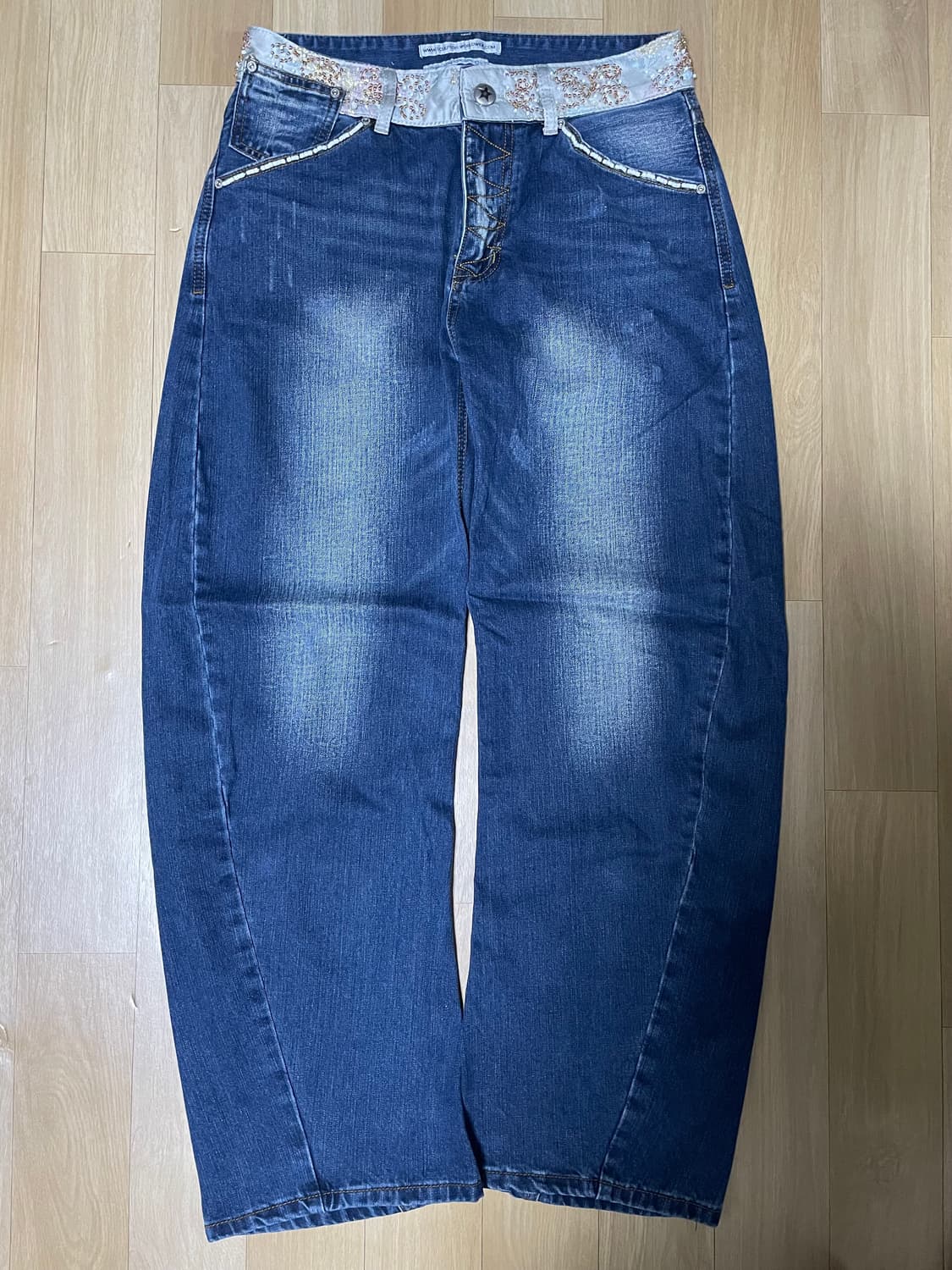 스컬프터  Beaded Waist Denim Pants 인디고블루 상품이미지6