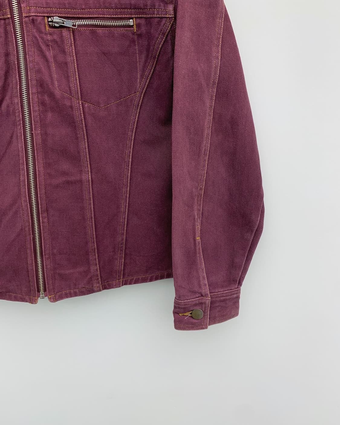 재패니즈 빈티지 버건디 웨스턴 코튼 자켓 상품이미지5