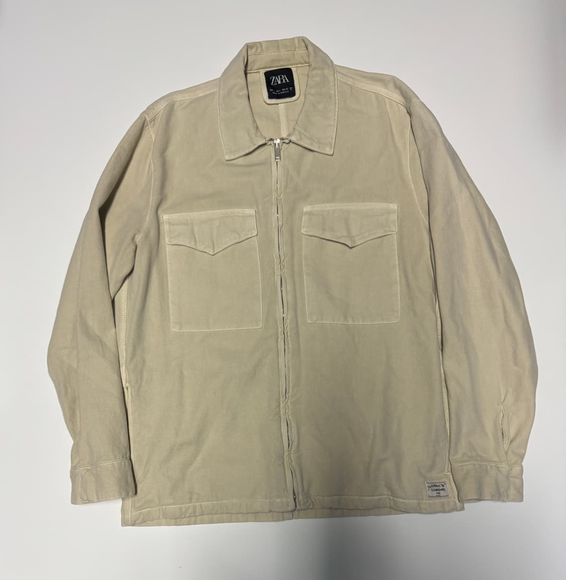 자라 ZaRa 미니멀 코튼 투 포켓 집업 자켓 L 상품이미지1