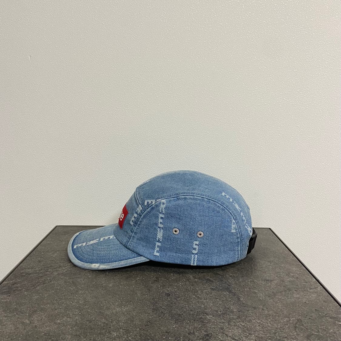 슈프림 워시드 데님 레드 박스로고 캠프캡 모자 상품이미지2