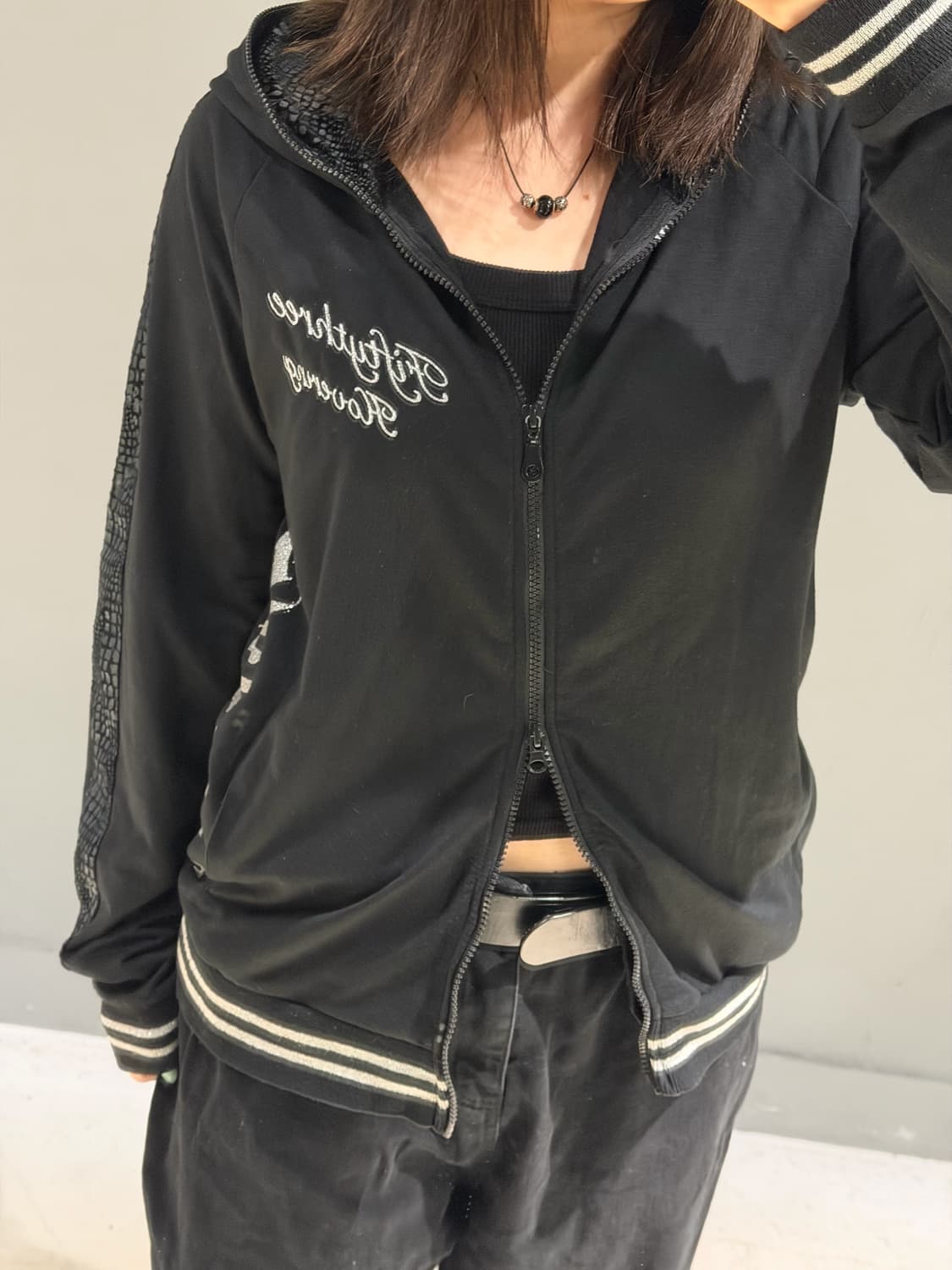 skull cubic python line hood zip-up 상품이미지3