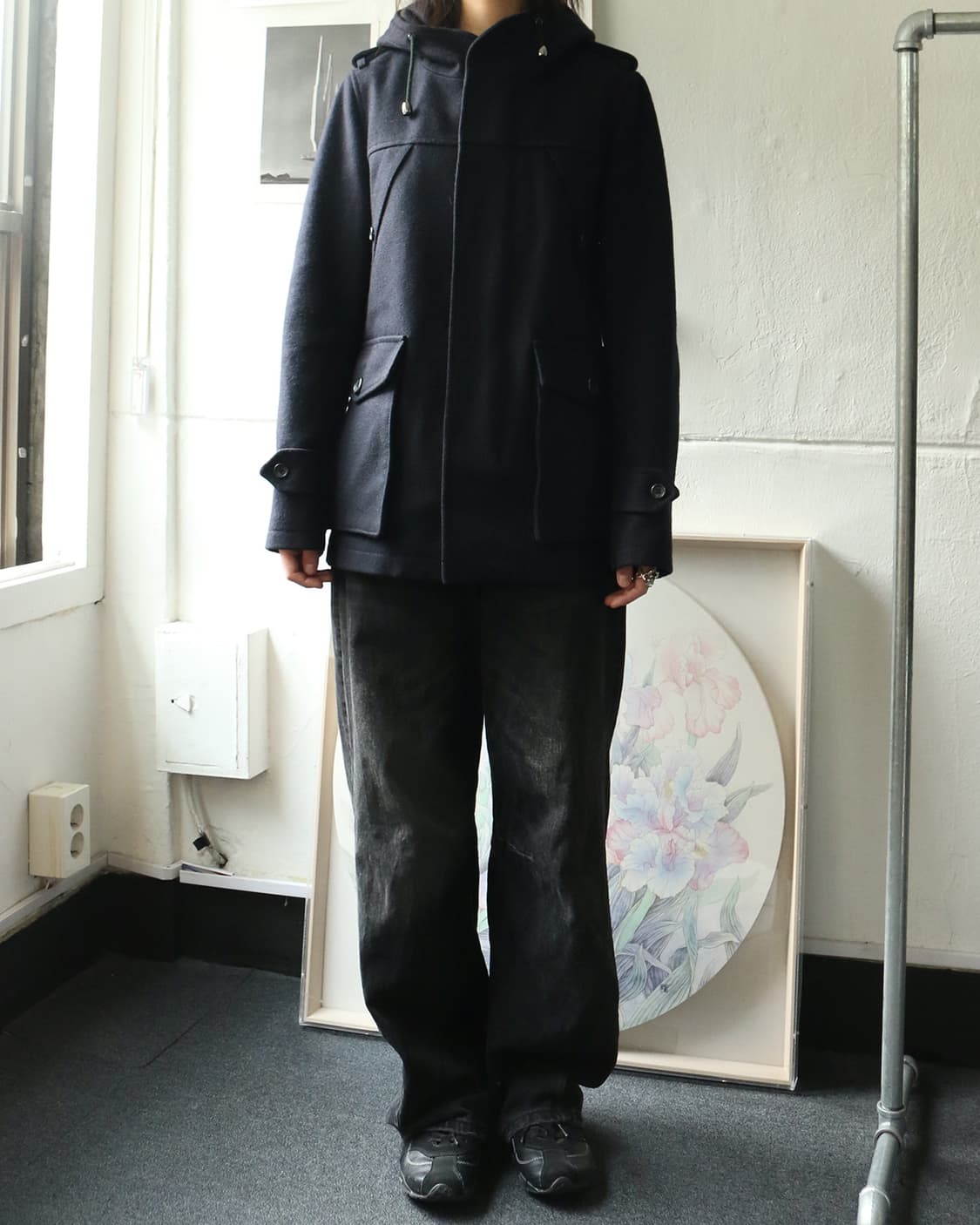 캐서린 햄넷 네이비 후드 피코트 상품이미지3