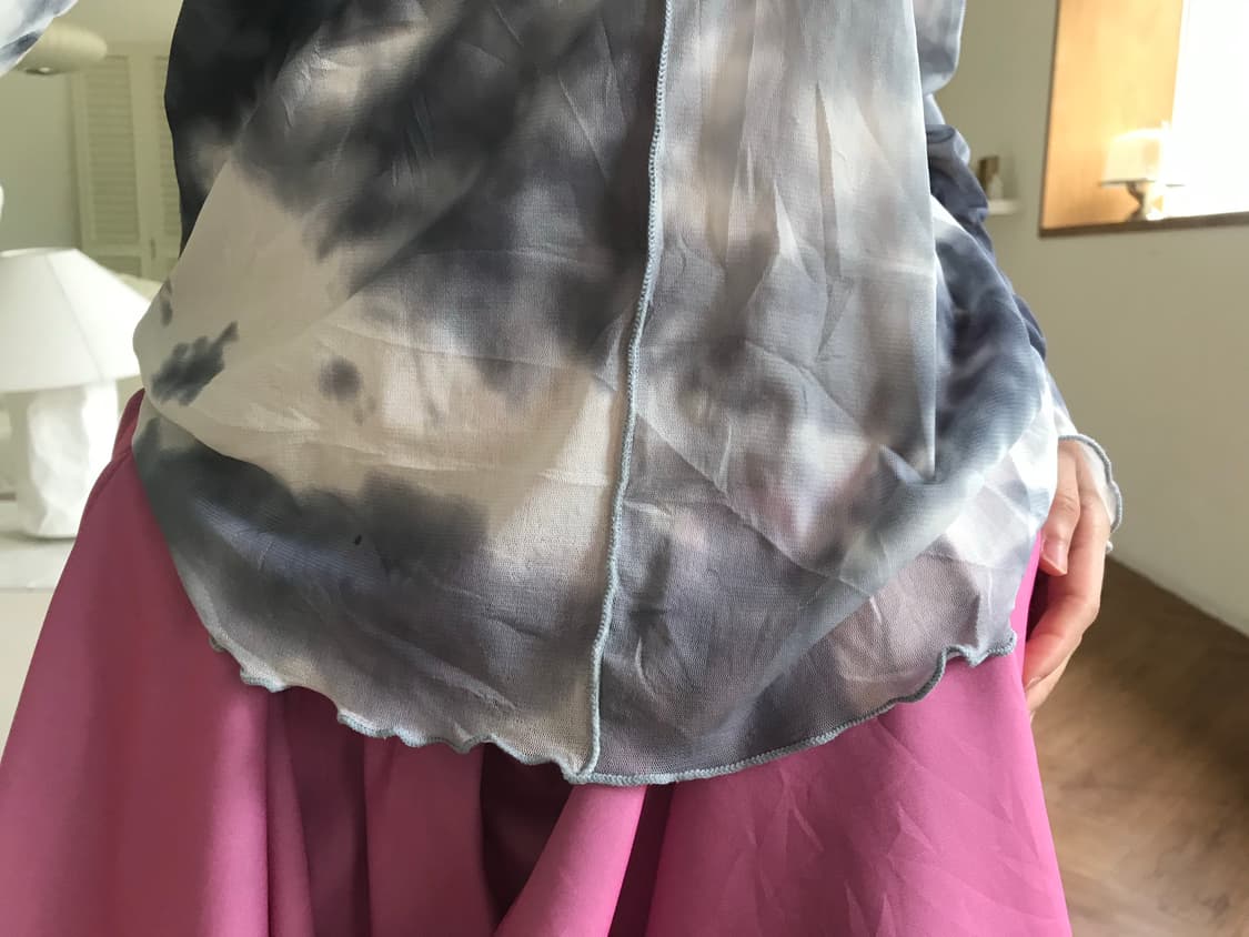 vintage pattern mesh top 상품이미지5