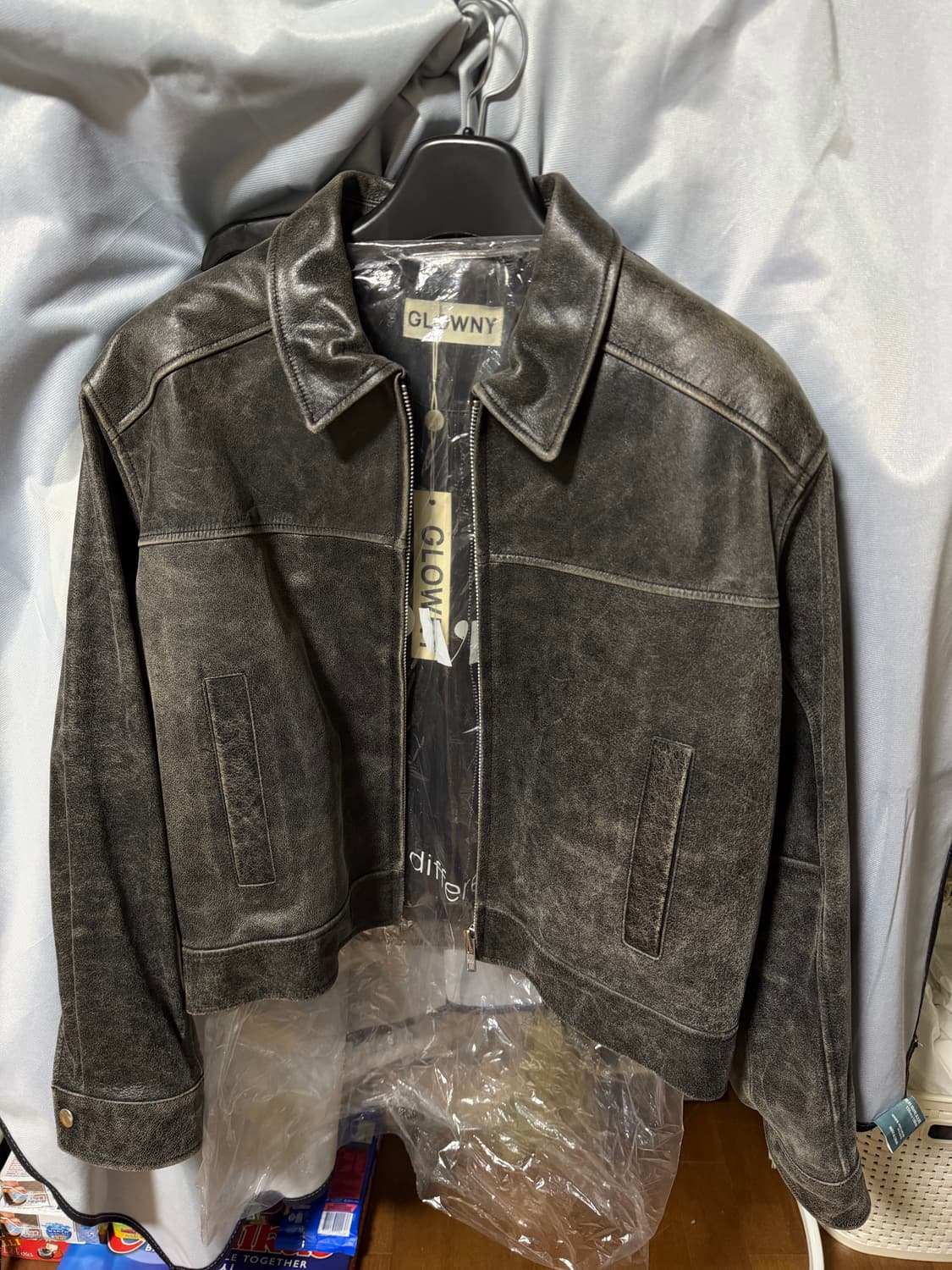 글로니 카우레더 자켓 점퍼 오버핏 상품이미지1