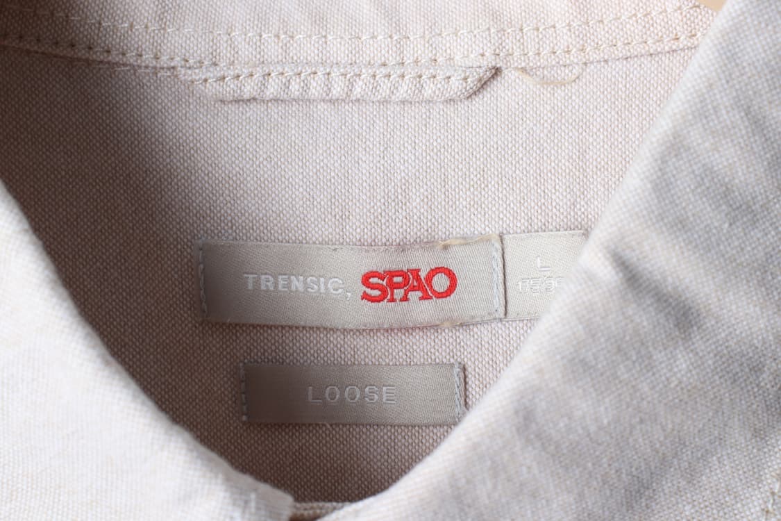 (L-XL) 스파오 반팔 카라 티셔츠 셔츠 남방 베이지 무지-H32356 상품이미지6