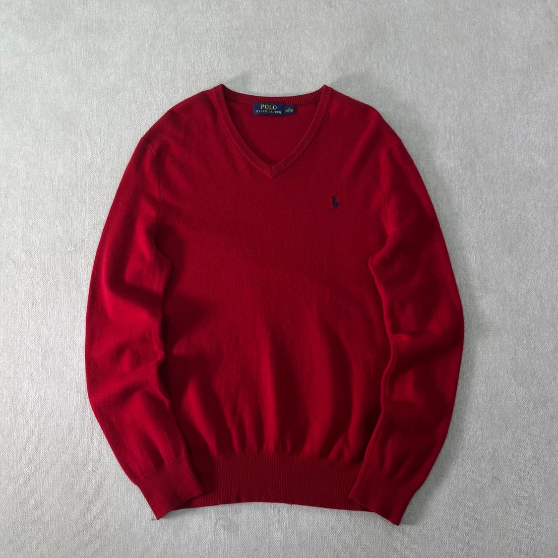 95 폴로랄프로렌 울 브이넥 레드 니트 상품이미지1