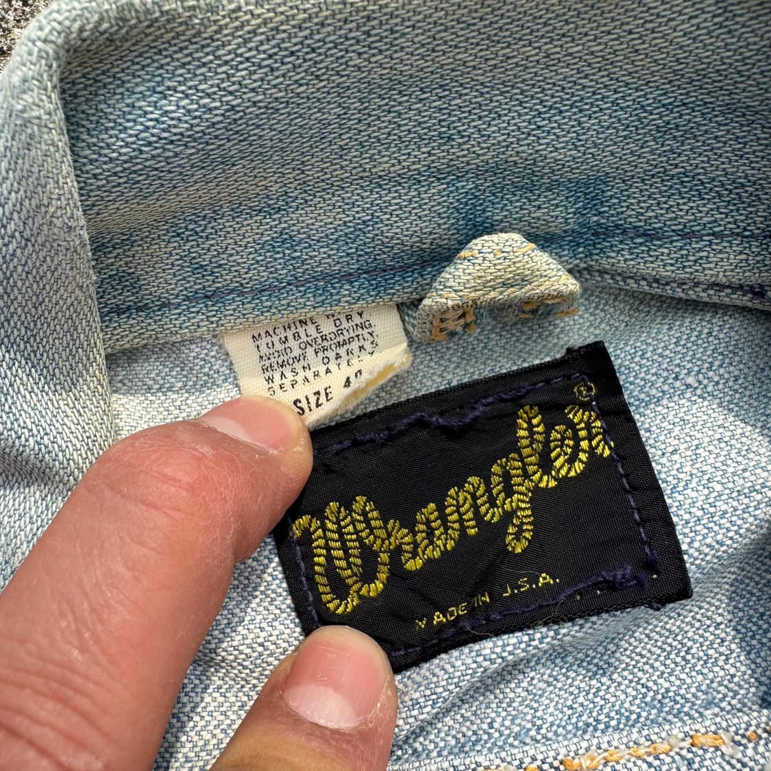 [M] 90s Wrangler 랭글러 124mj 데님 자켓 상품이미지8