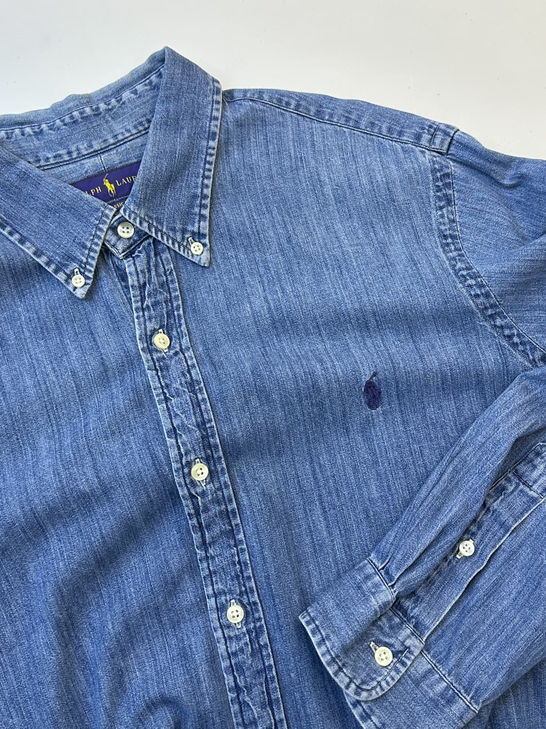 폴로랄프로렌 베이직 포니 오버사이즈 데님 셔츠 상품이미지4