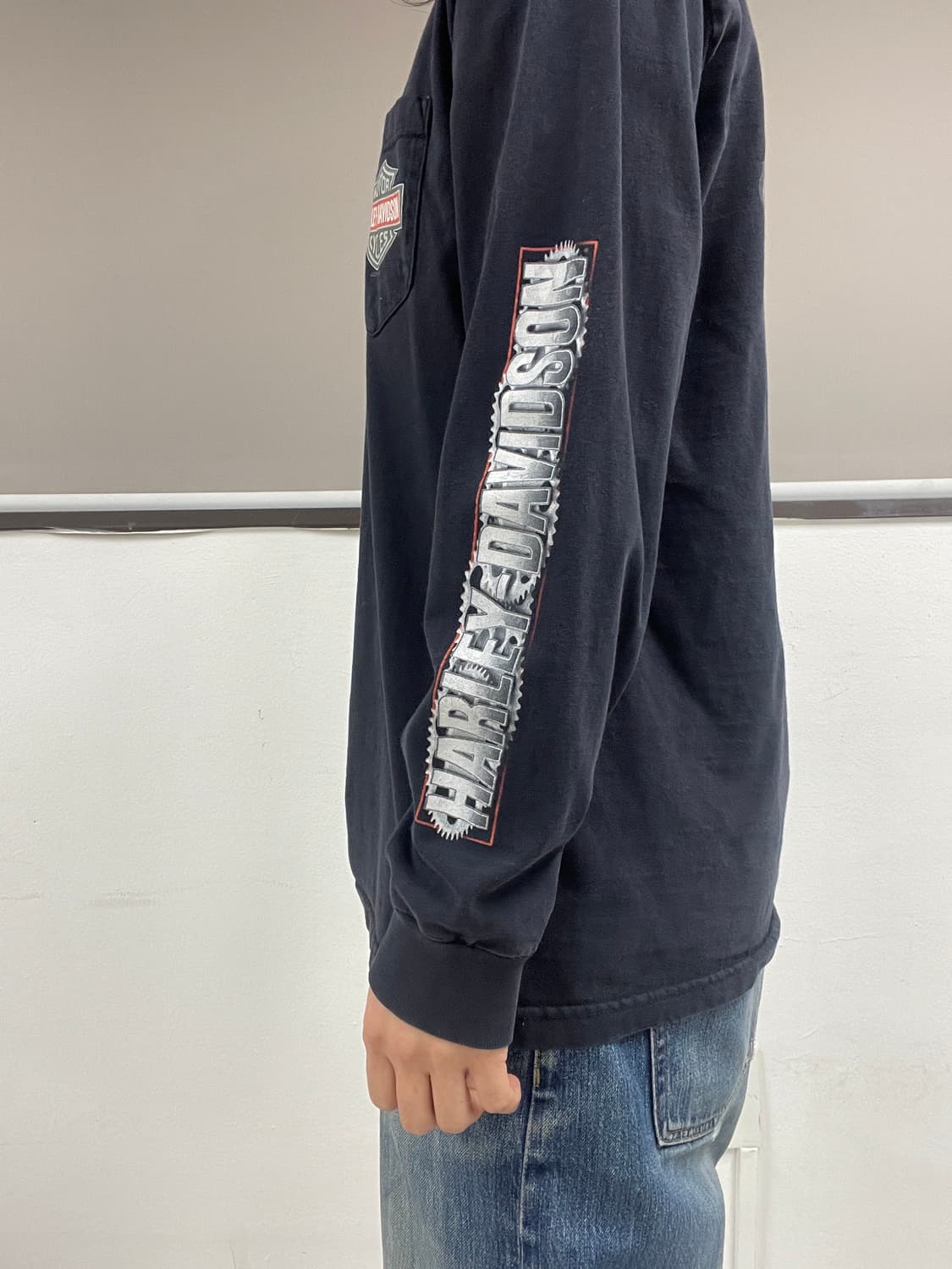 [L] 00s made USA 할리데이비슨 롱 슬리브 긴팔 티셔츠 상품이미지8