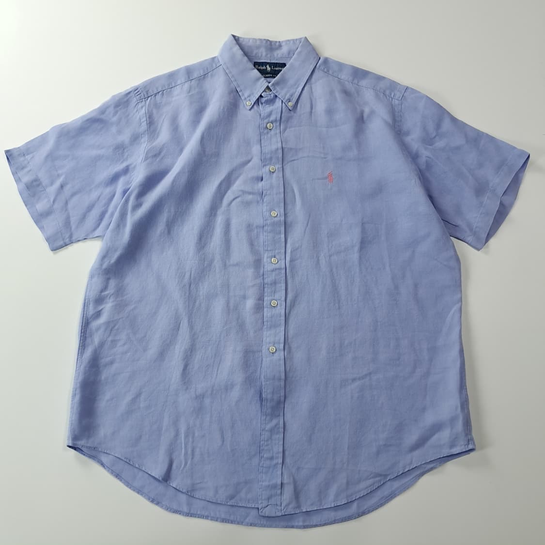 CK316 XL 폴로 00s 린넨 핑크포니 스카이블루 반팔 셔츠 남방 상품이미지1