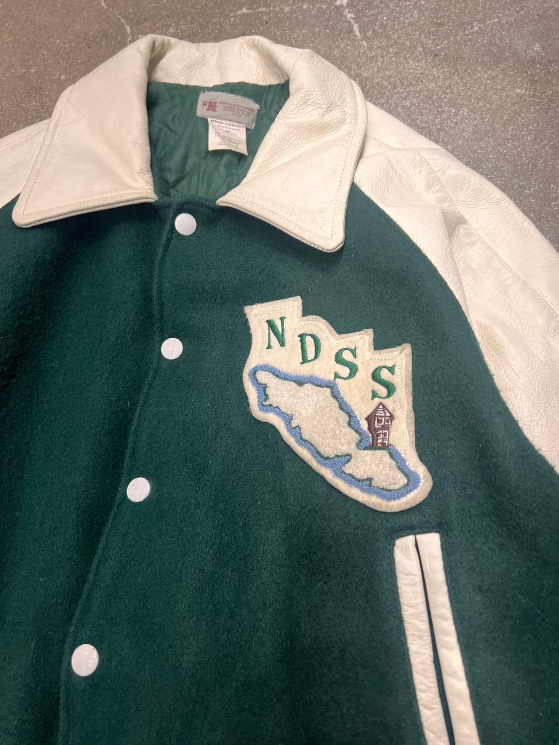 캐나가 빈티지 리얼 레더 울 바시티 자켓 상품이미지3