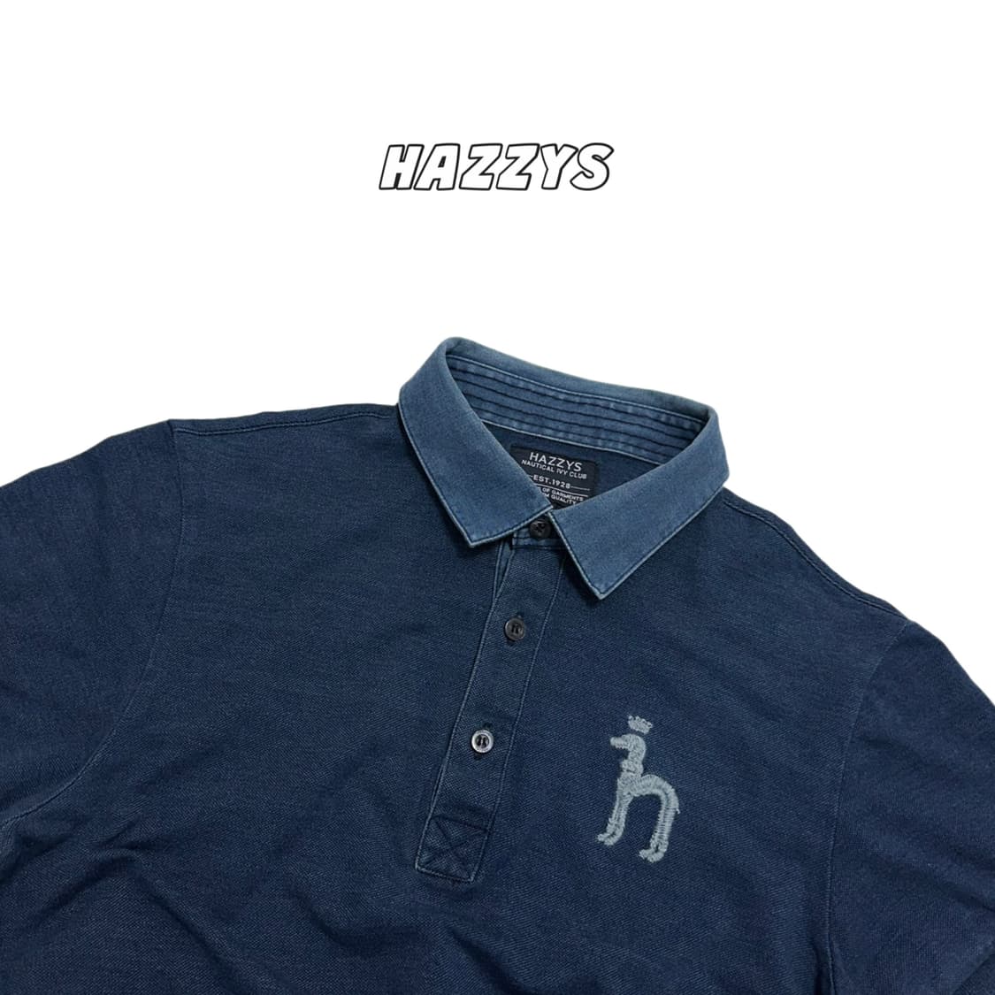 헤지스 hazzys 데님 가먼트 카라 반팔티 피케셔츠 피케티 상품이미지1