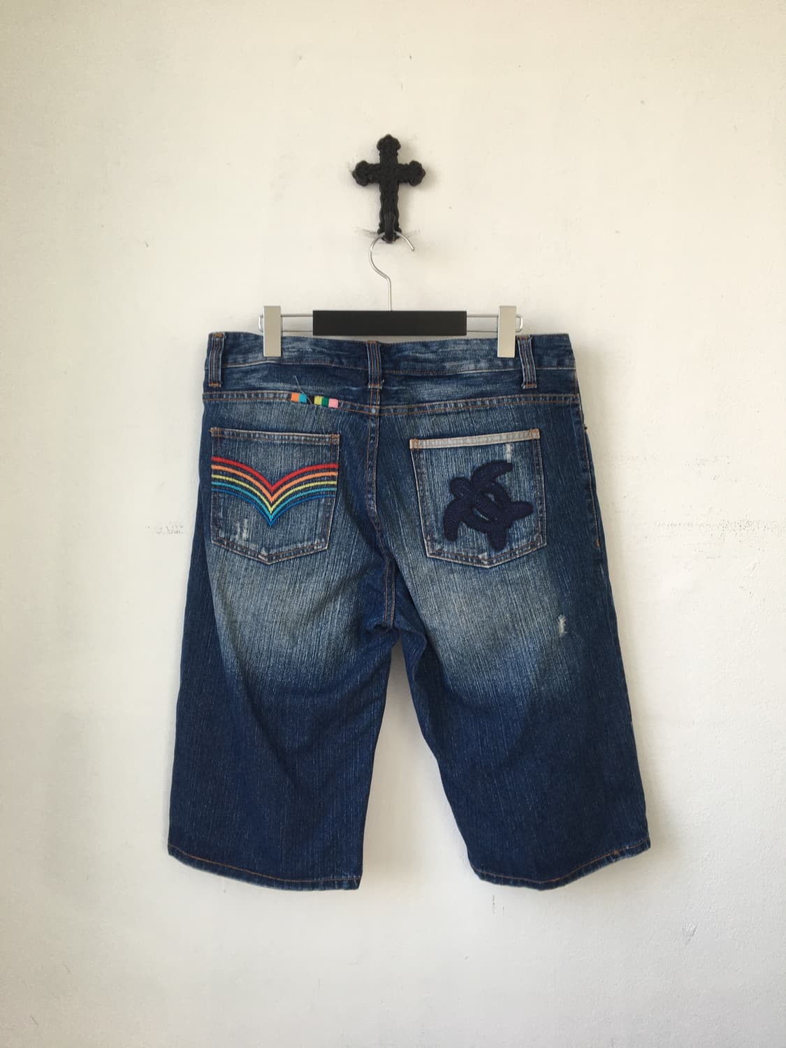 Damage point denim half pants 상품이미지3